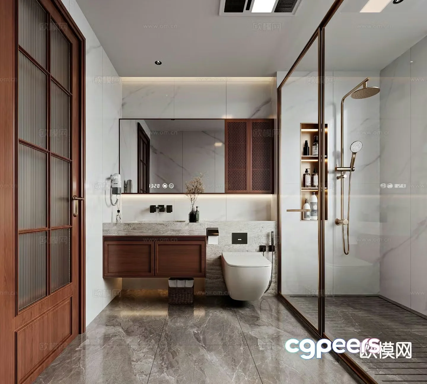 New Chinese style bathroom bathroom 3d model