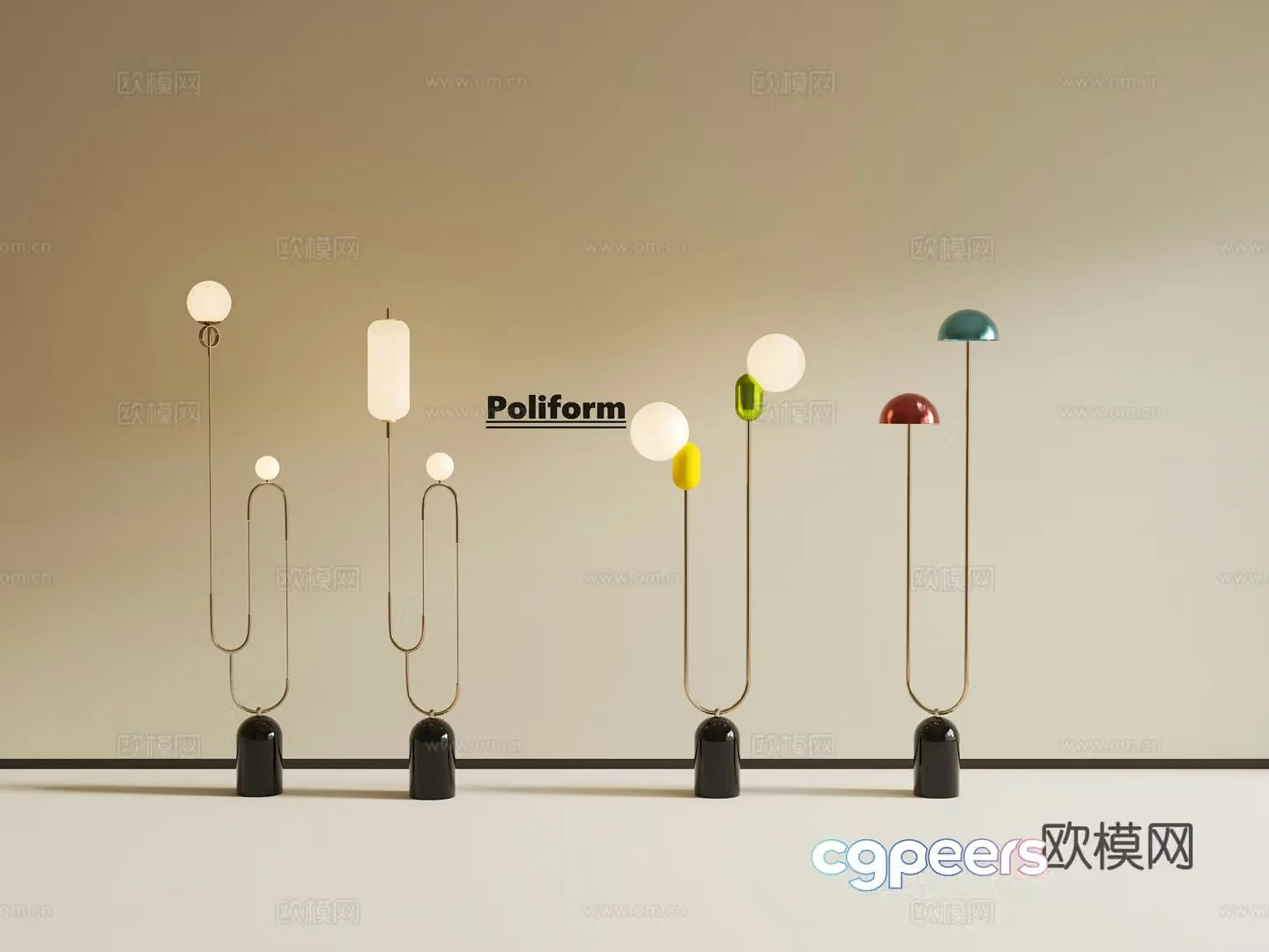 Light luxury simple floor lamp Italian style light luxury floor lamp Modern simple floor lamp Metal floor lamp 3D model