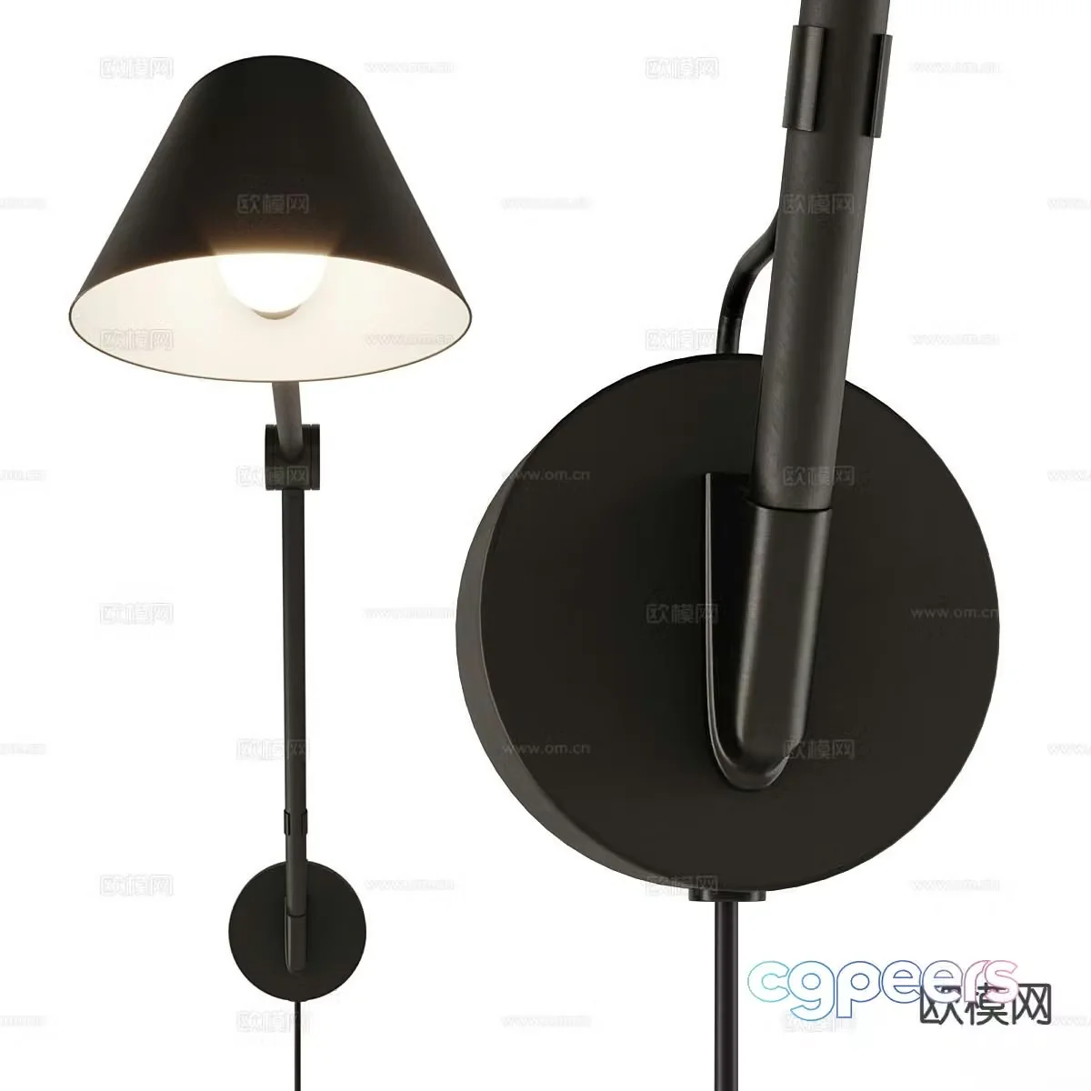 Nordlux Industrial Style Wall Lamp Swing Arm Wall Lamp Learning Wall Lamp 3D Model