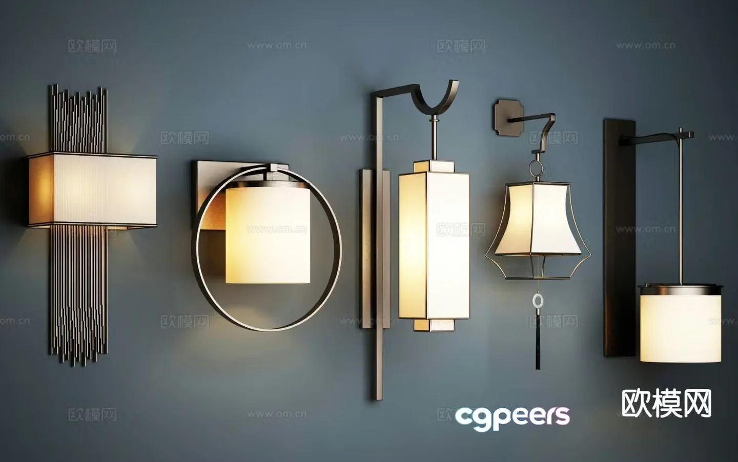 New Chinese style wall lamp 3d model