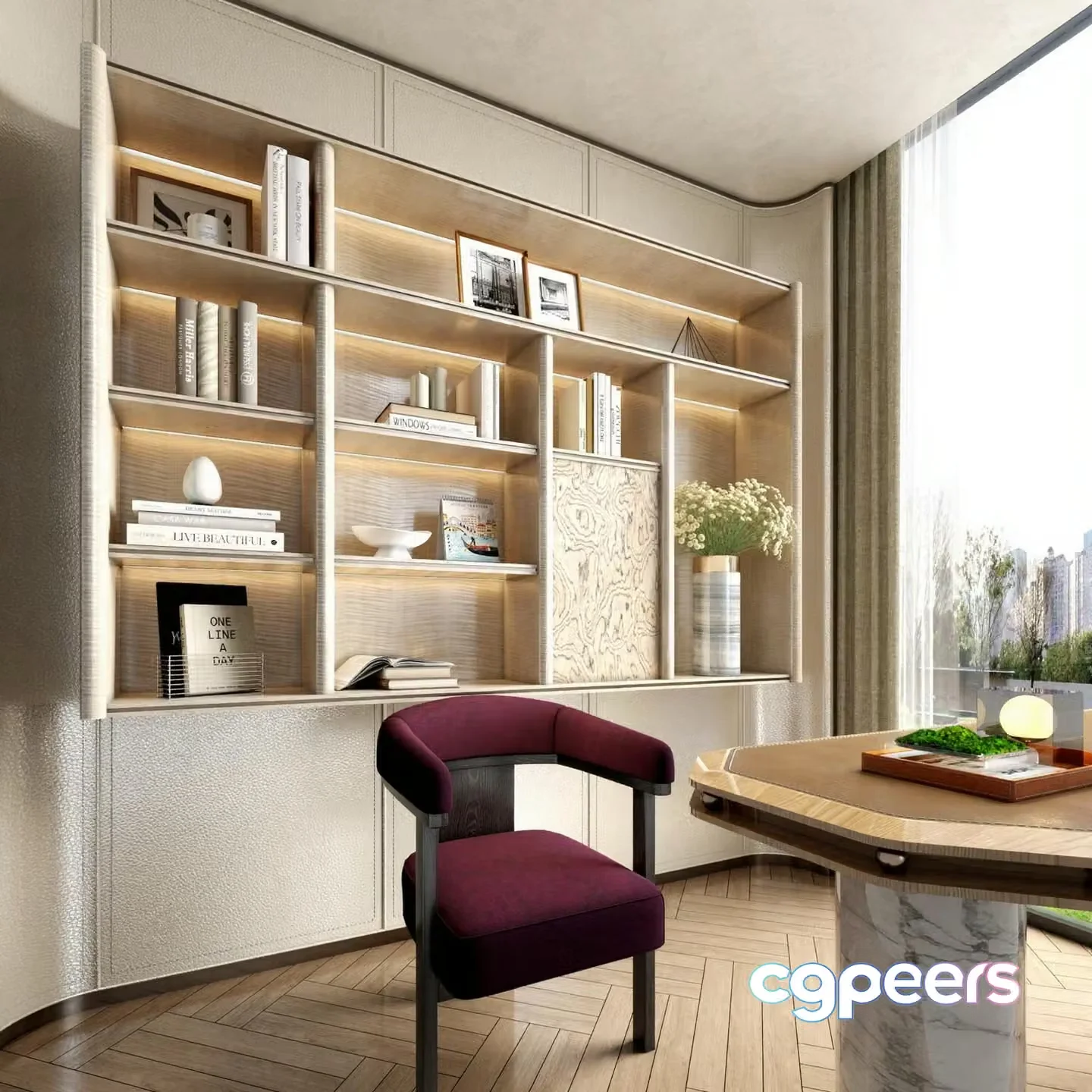 Modern Home Office 3D Model – 5631 – VRAY Render