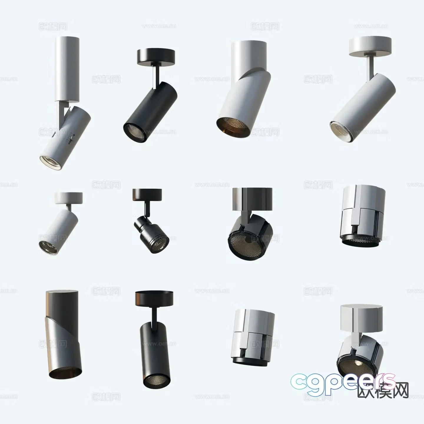 Modern long downlight spotlight 3d model