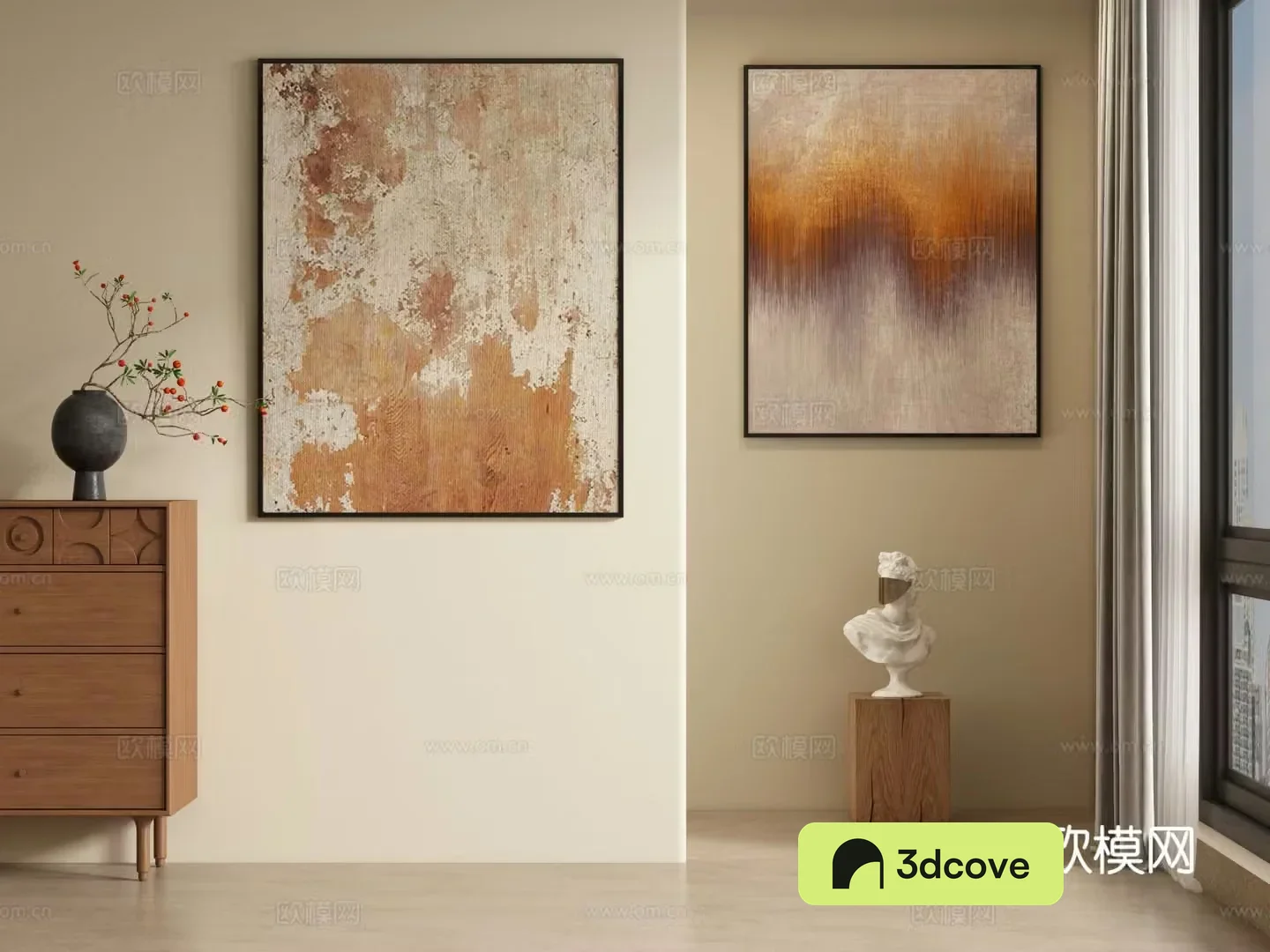Wabi-sabi painting texture painting decorative painting hanging painting