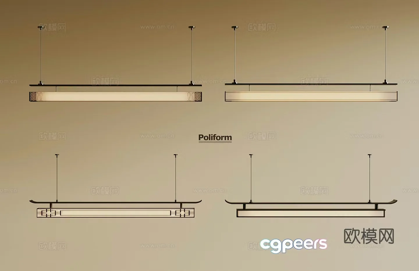 New Chinese chandelier 3D model