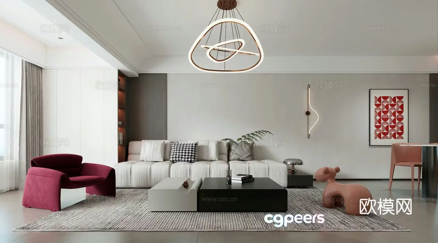 Modern living room modern sofa 3d model