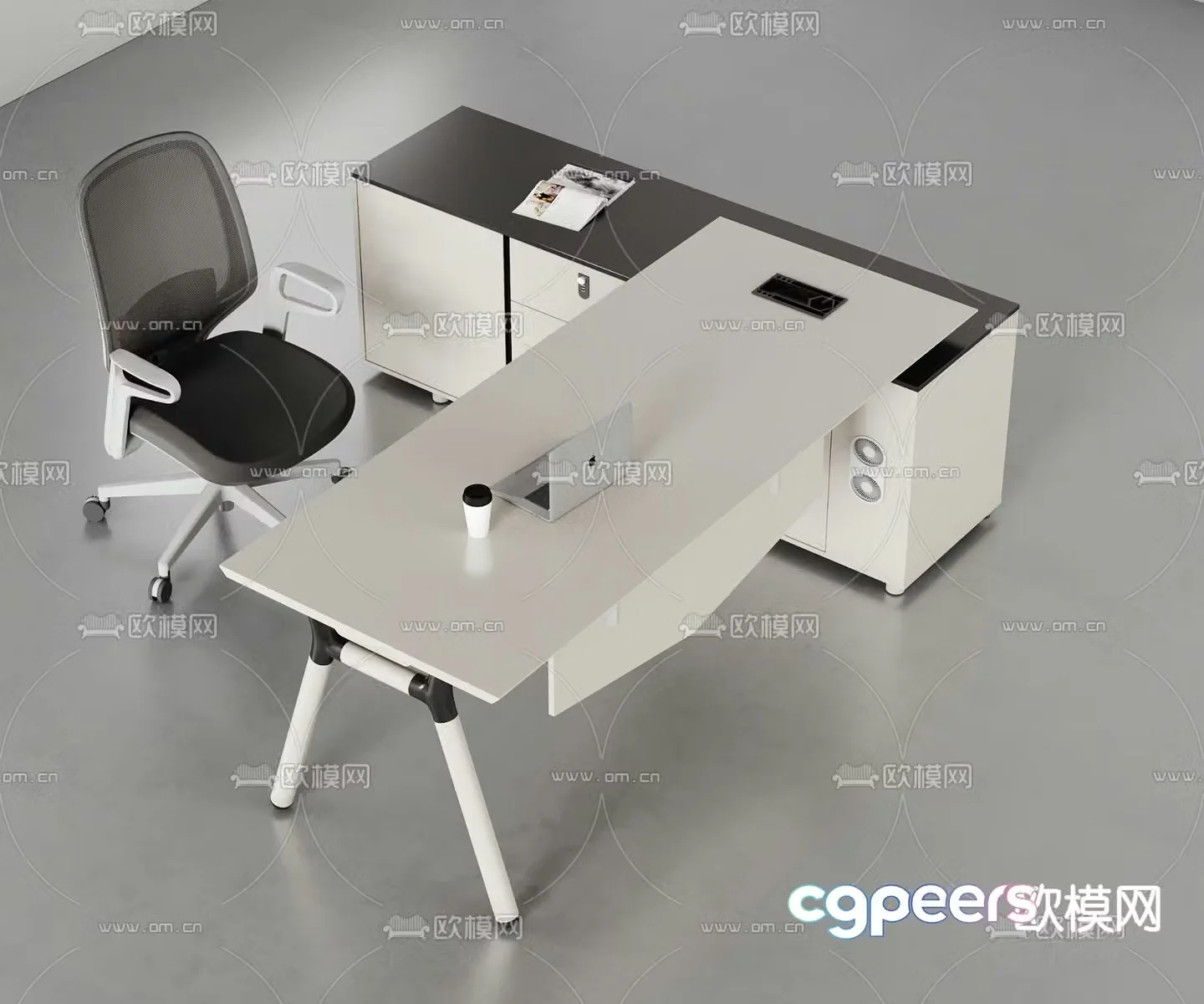 Modern office desk executive desk 3d model