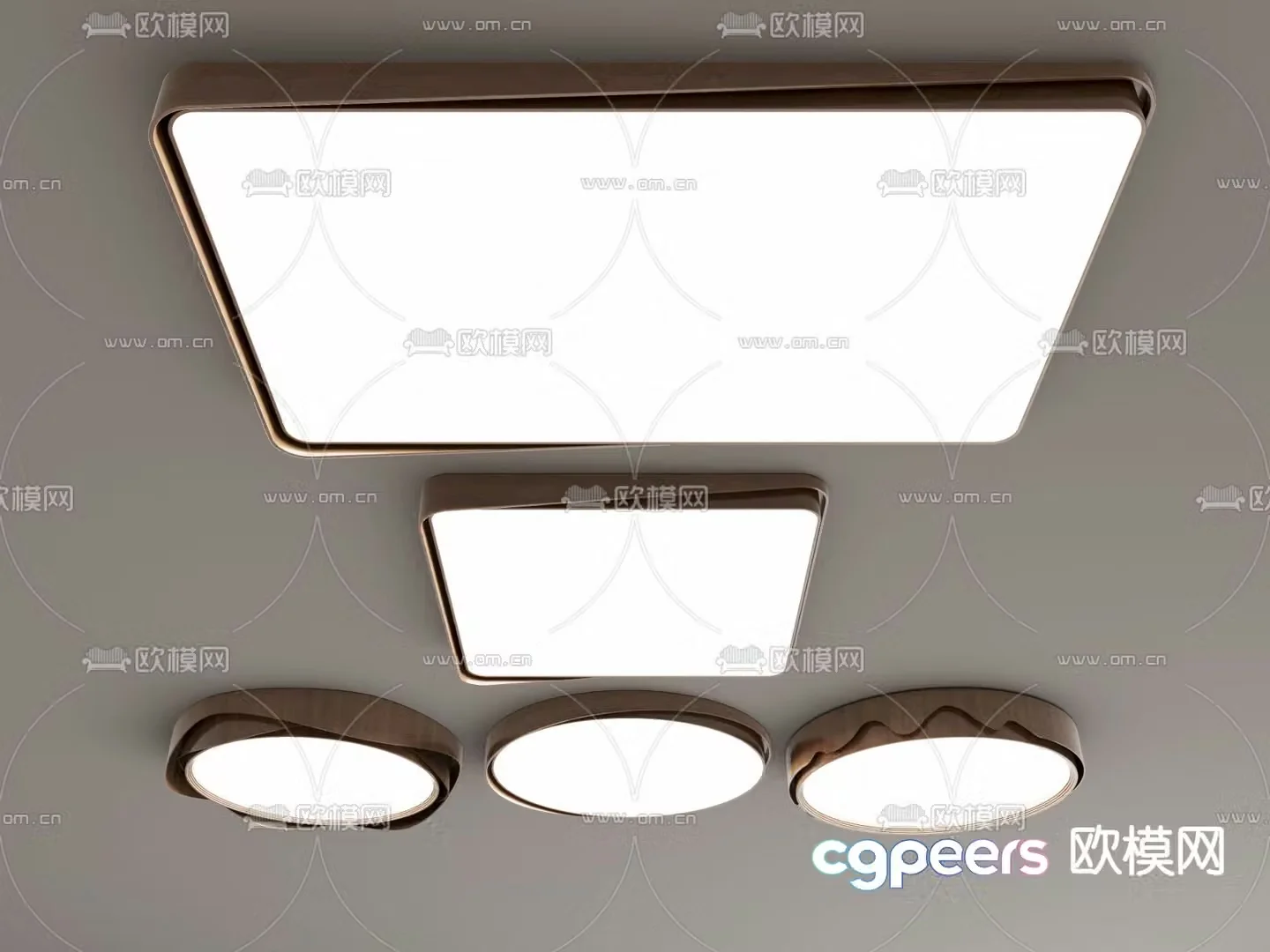 Square ceiling lamp living room lamp 3d model