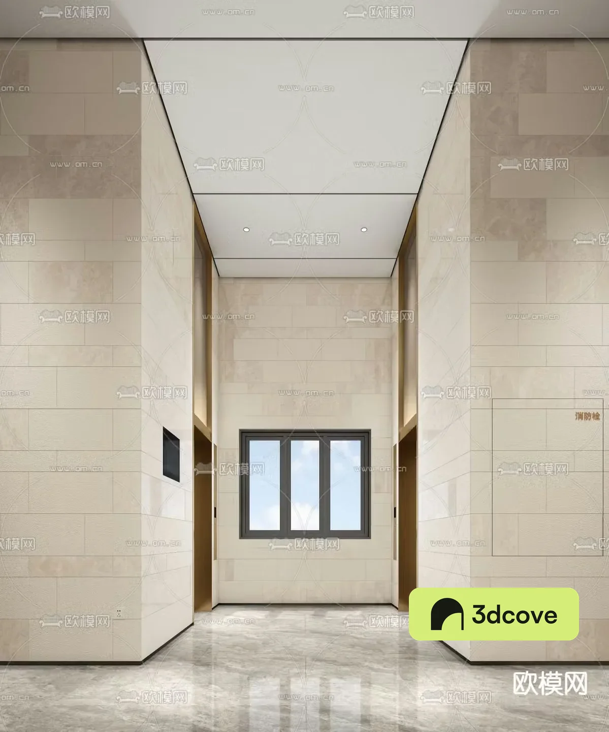 Modern elevator hall