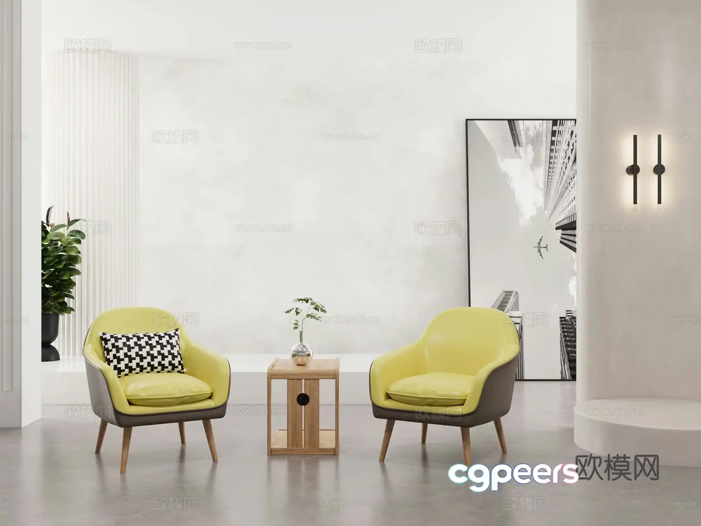 Simple leisure chair coffee chair chair 3d model