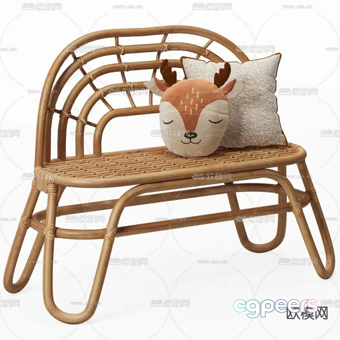 Modern rattan children’s chair 3d model