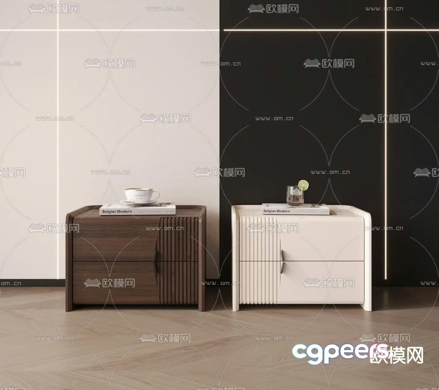 Modern bedside table 3d model