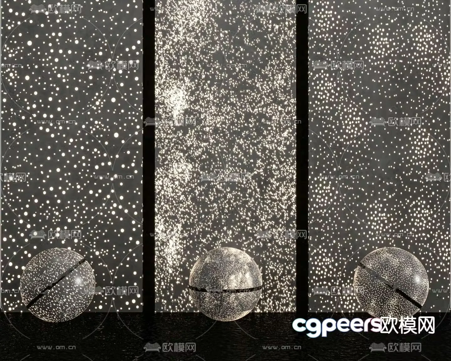 Modern luminous cement board translucent wall panel 3D model
