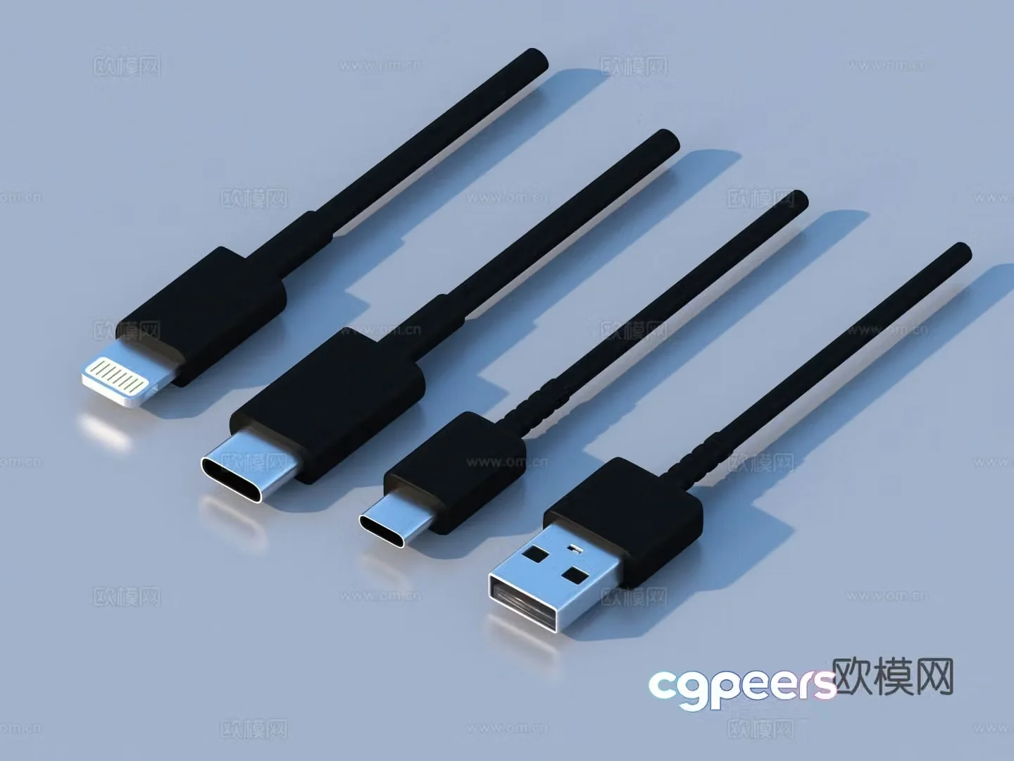 Apple data cable Android data cable 3D model