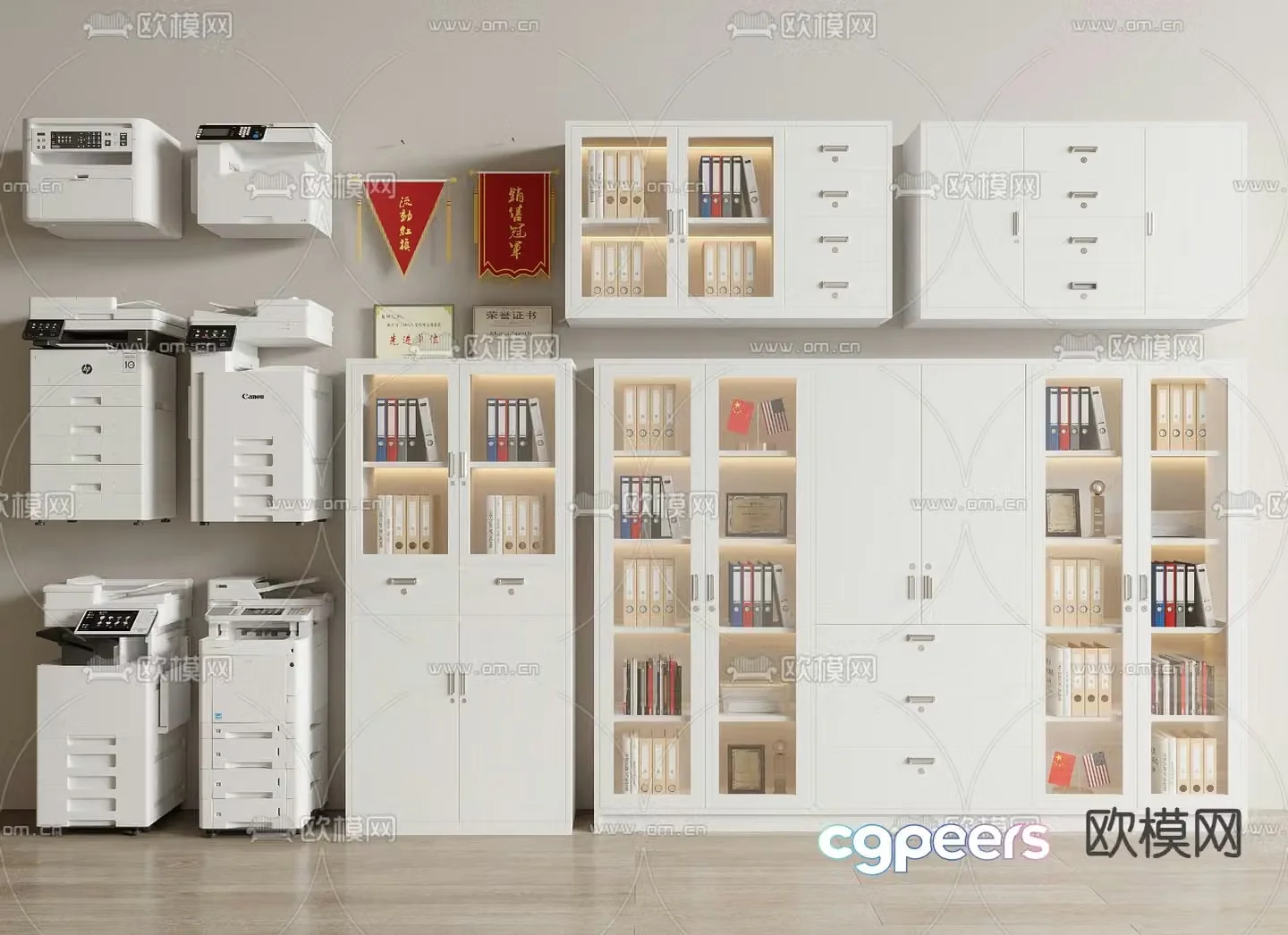File cabinet filing cabinet printer 3d model
