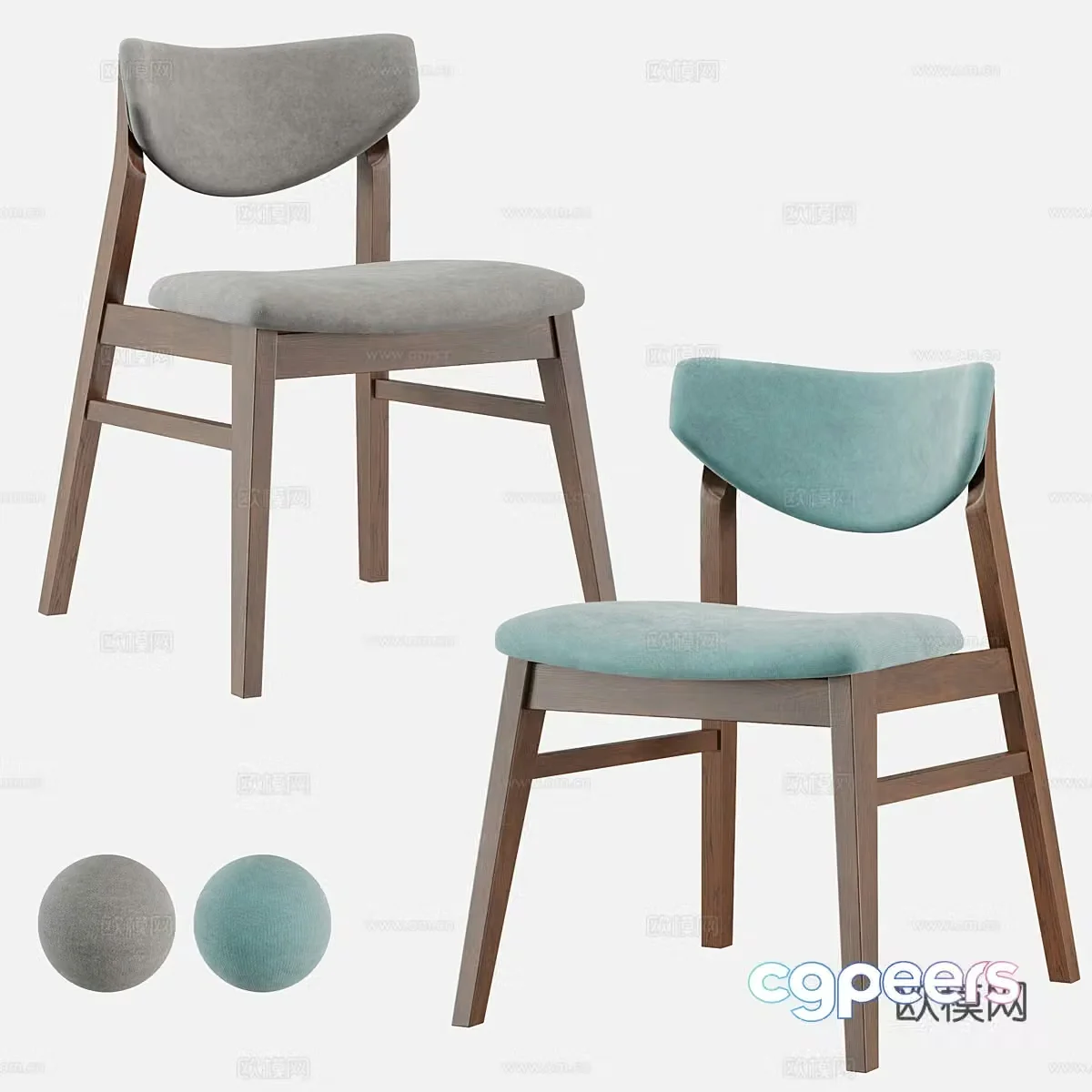 New Chinese style wooden single chair 3D model