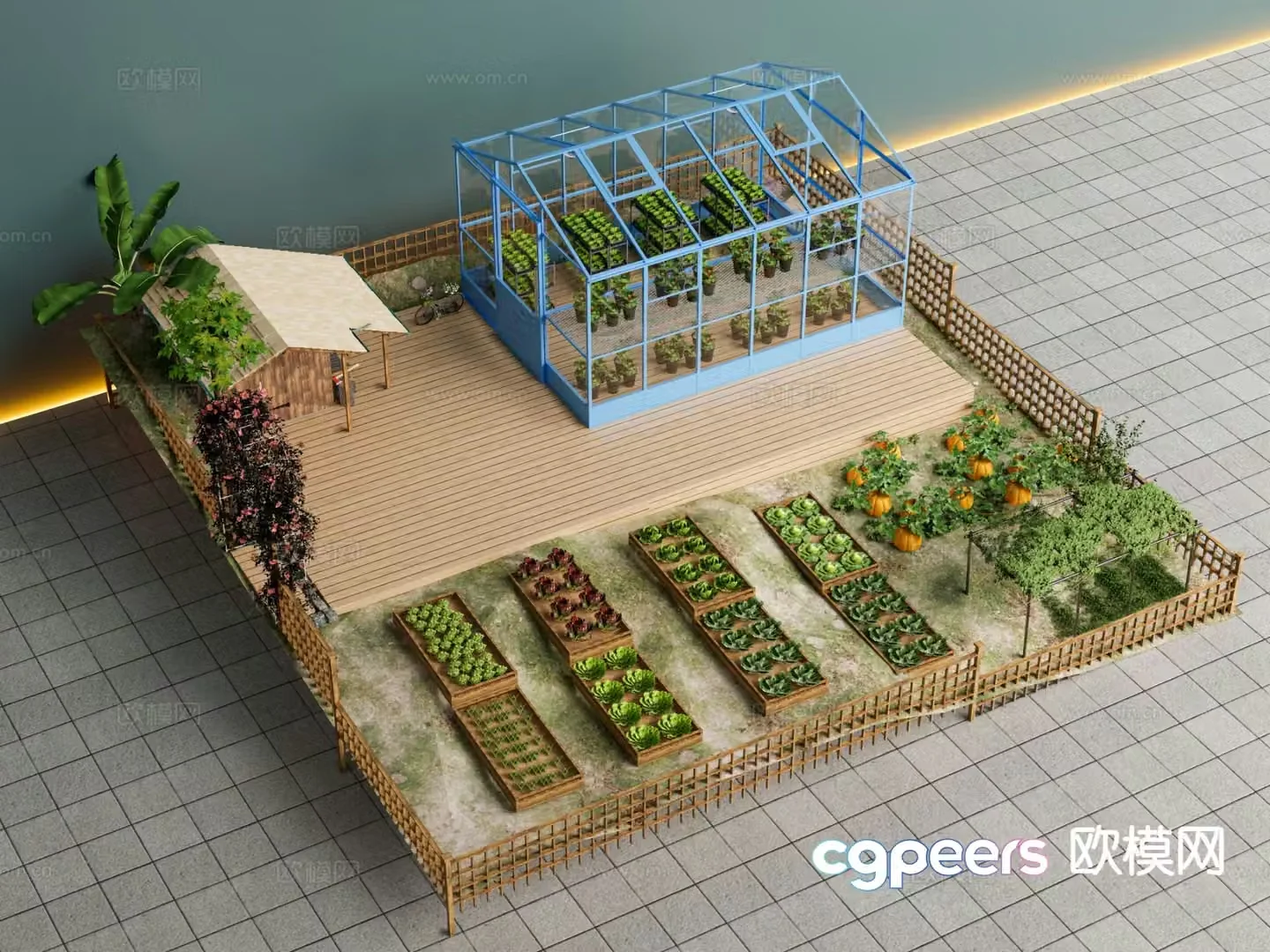 Vegetable field vegetable garden 3d model