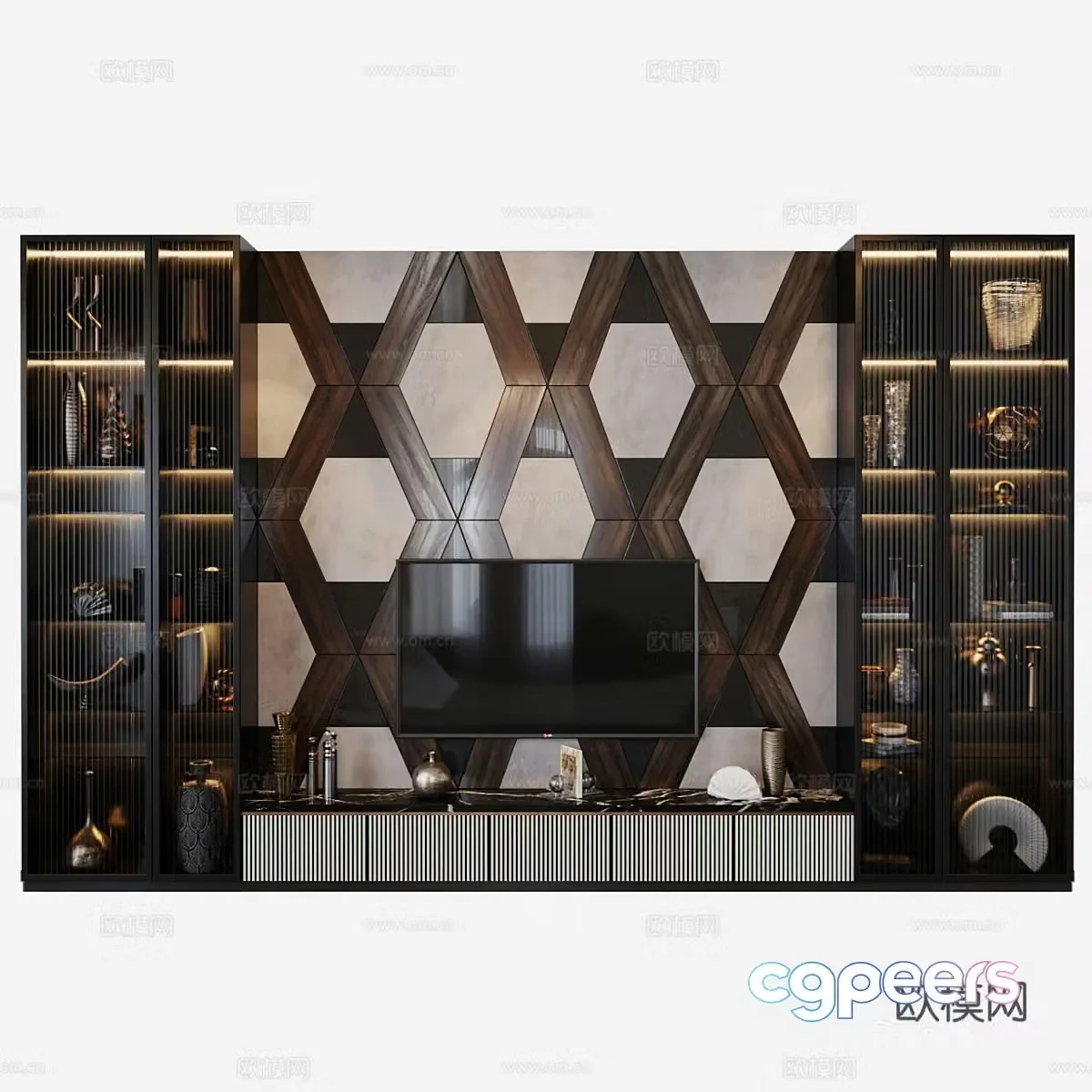 TV background wall 3d model