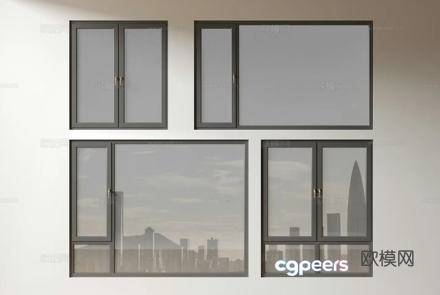 Modern windows glass windows floor-to-ceiling windows balcony windows bay windows bedroom windows sliding windows 3d model