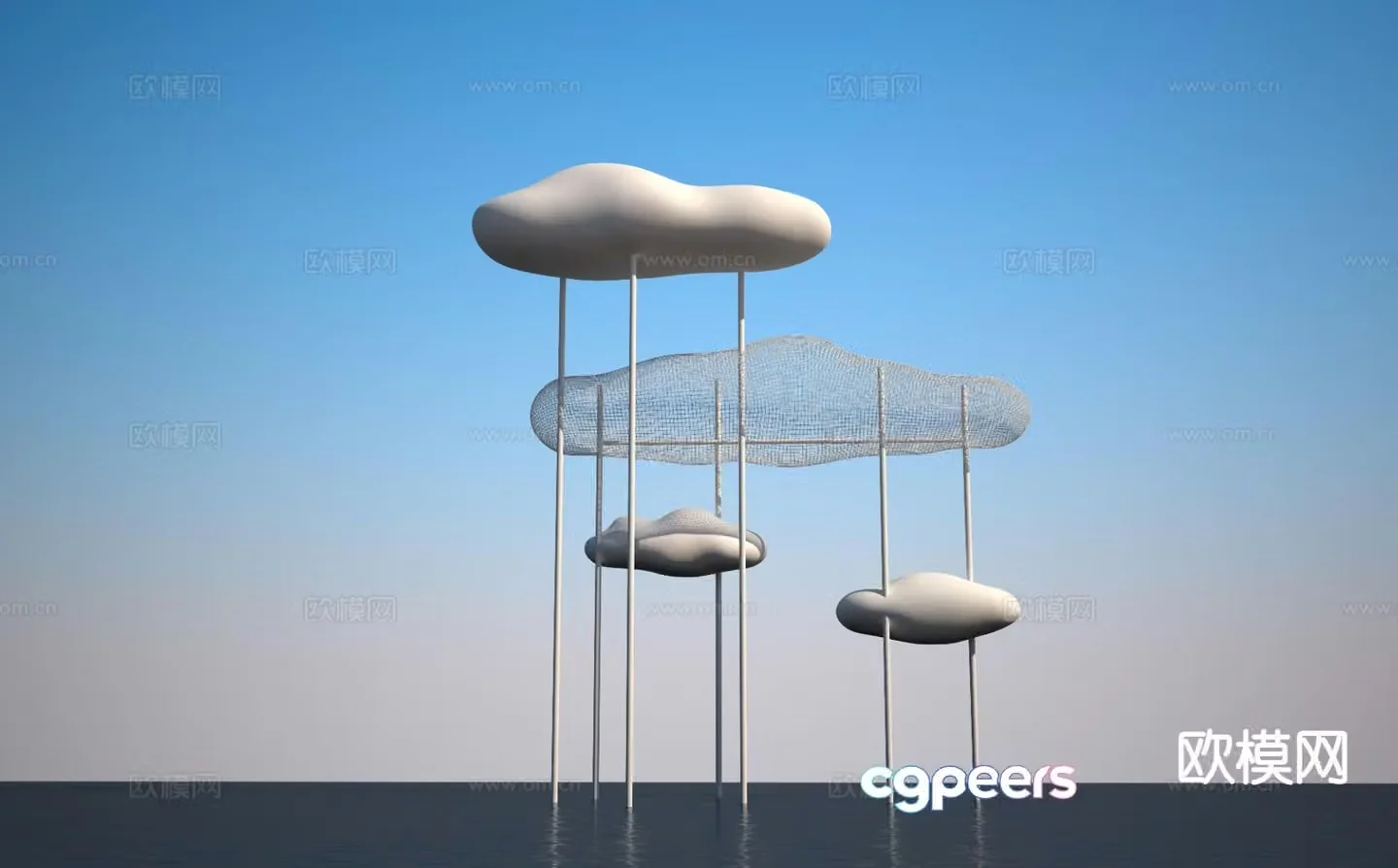 Cloud Weaving Sculpture Landscape Sculpture 3D Model