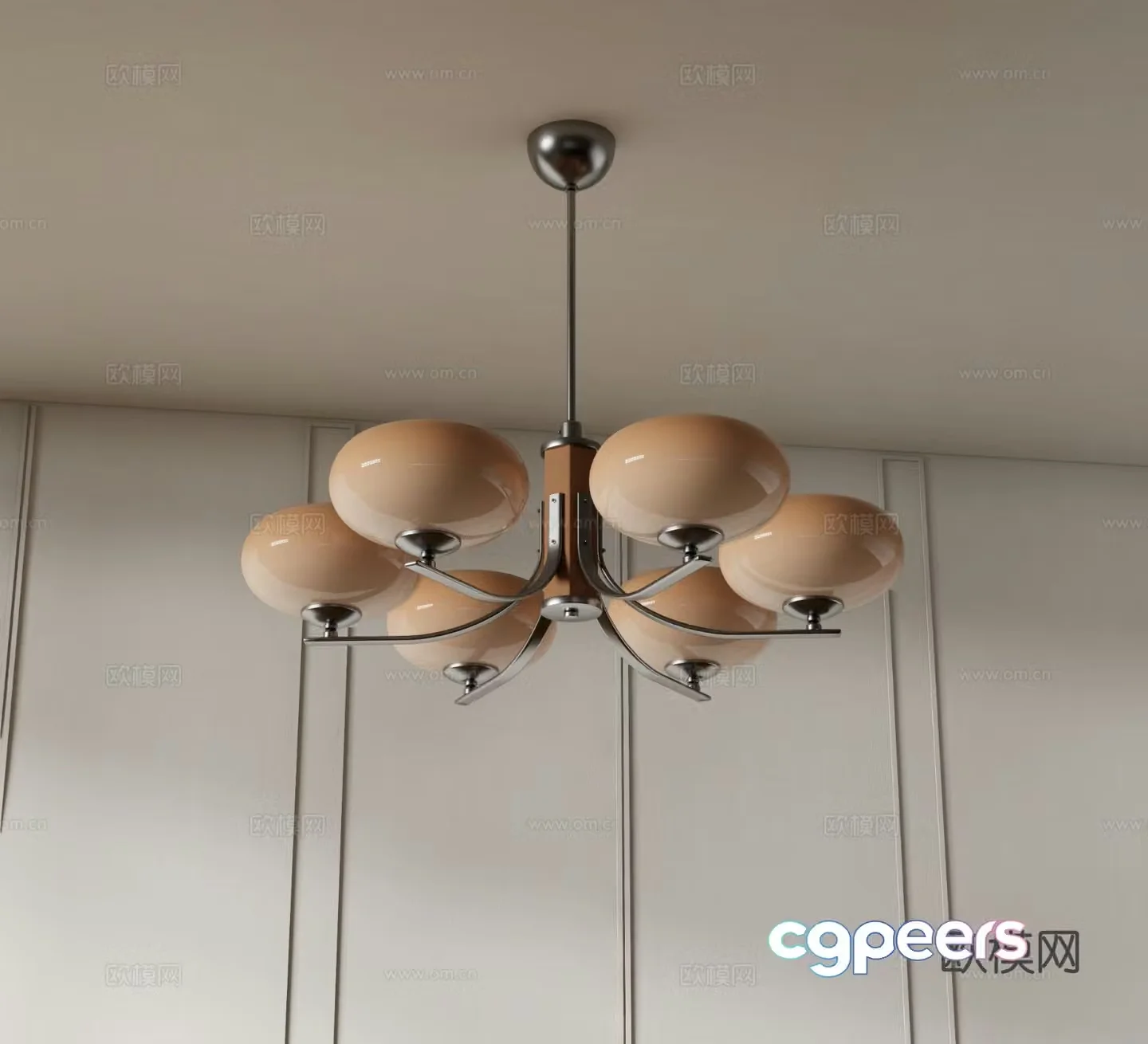 Neoclassical chandelier multi-head chandelier 3d model