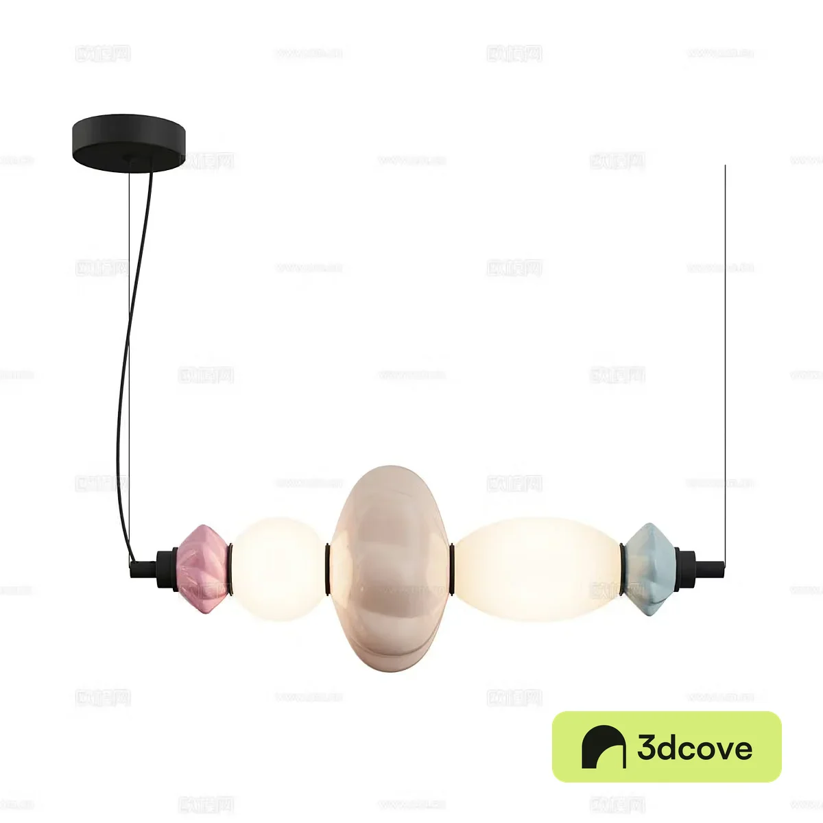 Creamy string beaded chandelier