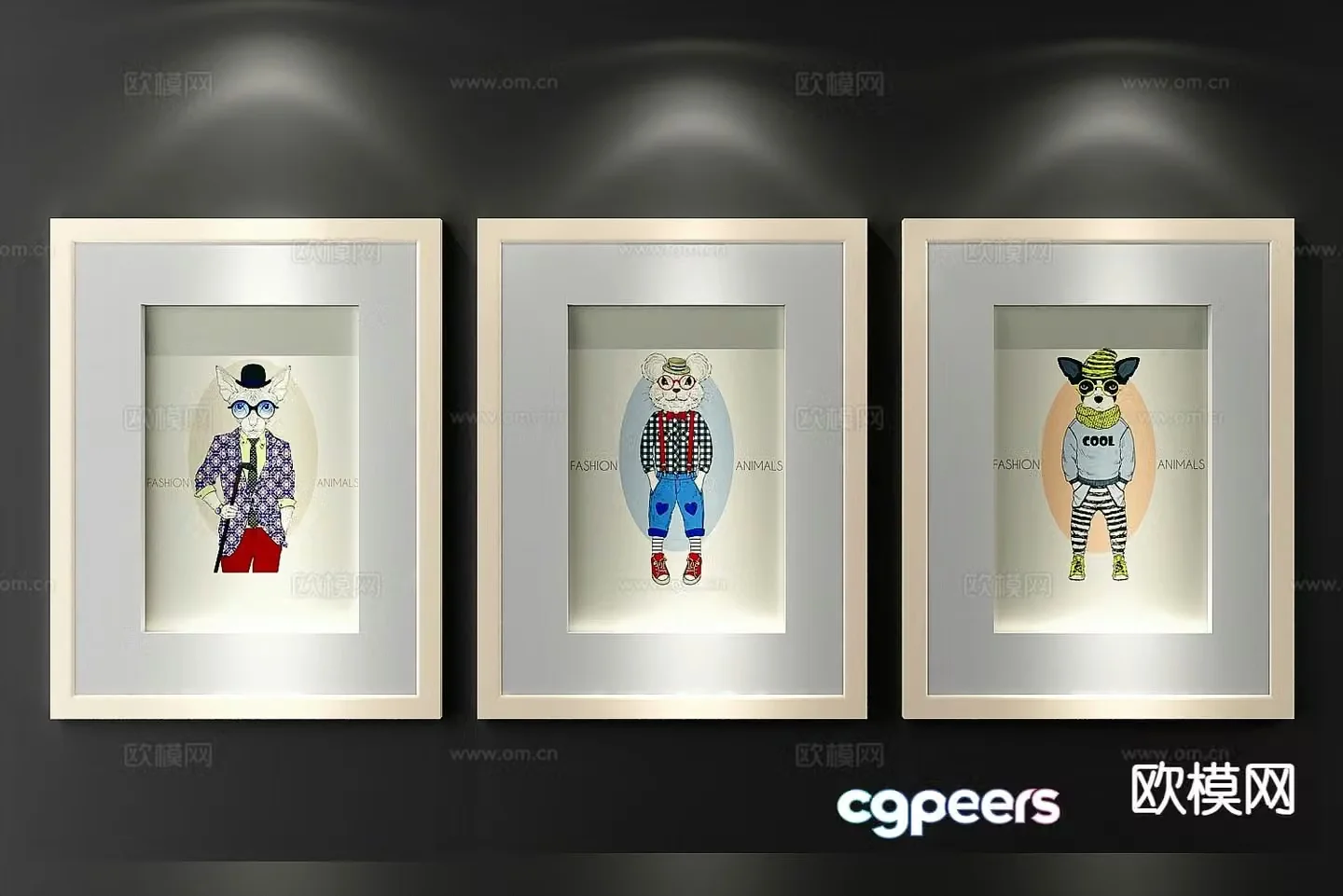Modern simple decorative painting cartoon painting children’s hanging painting 3D model