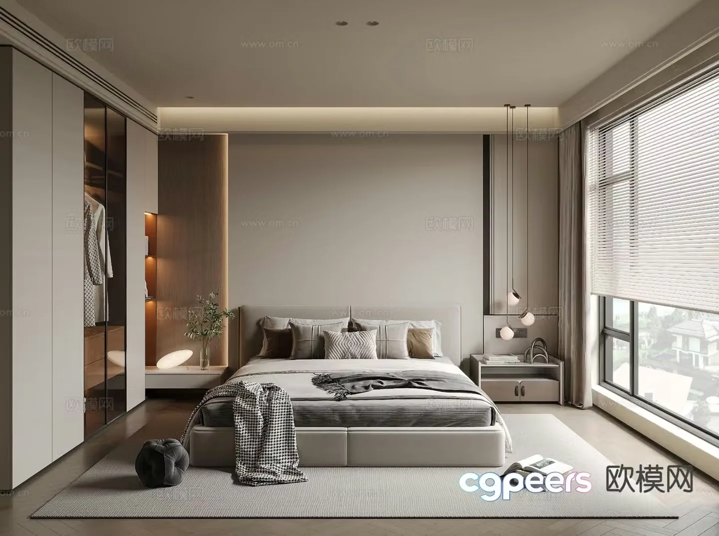 Modern bedroom master bedroom 3d model
