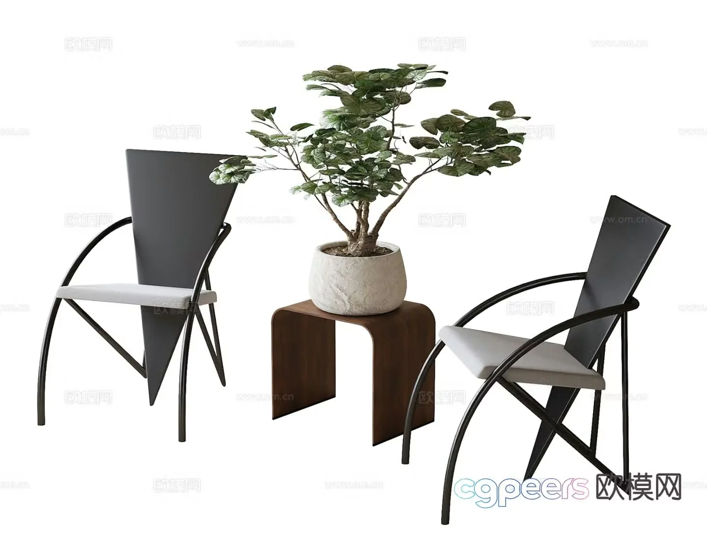 Modern coffee chair negotiation chair leisure chair single chair 3d model