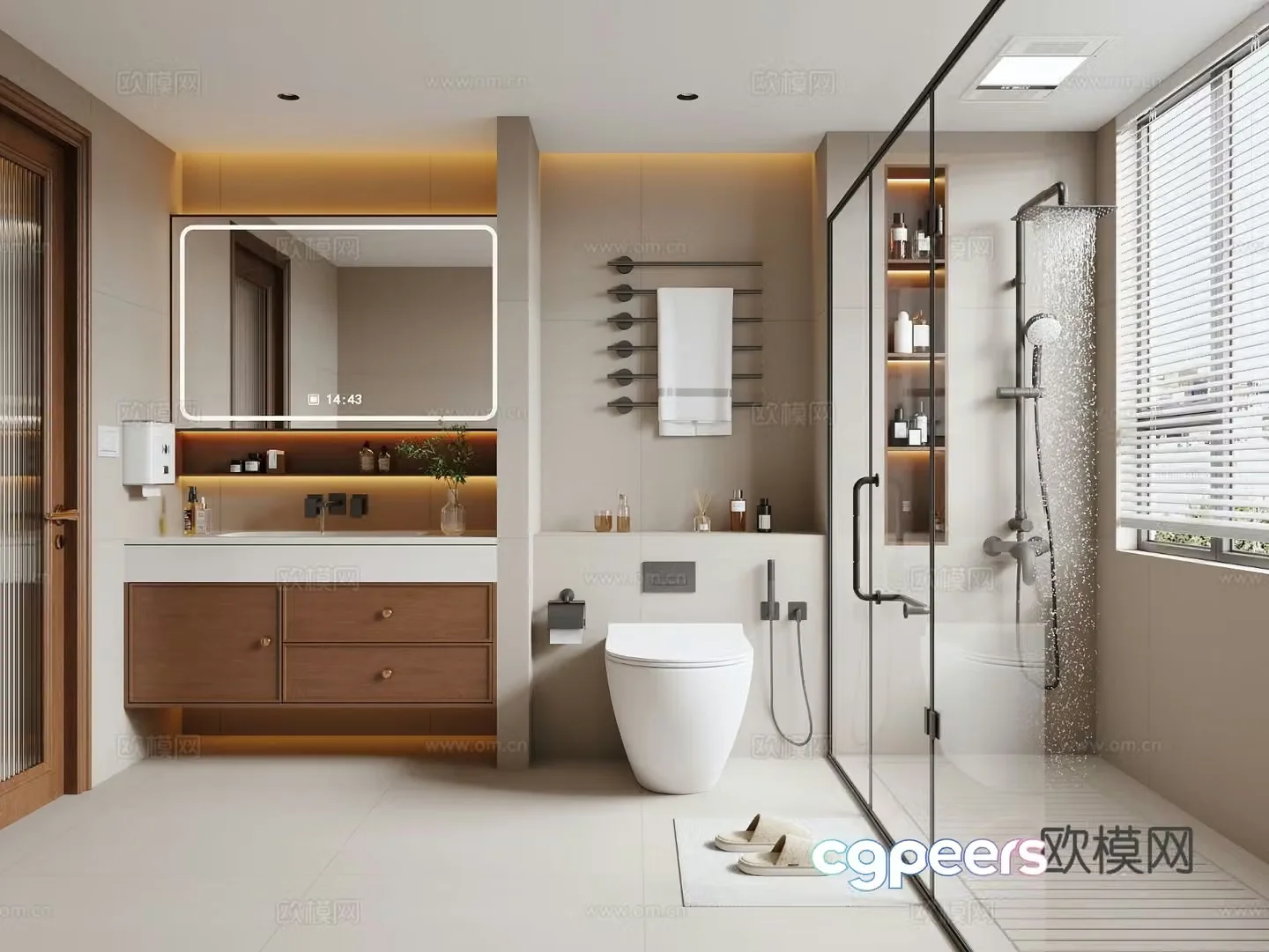 Middle style bathroom 3d model