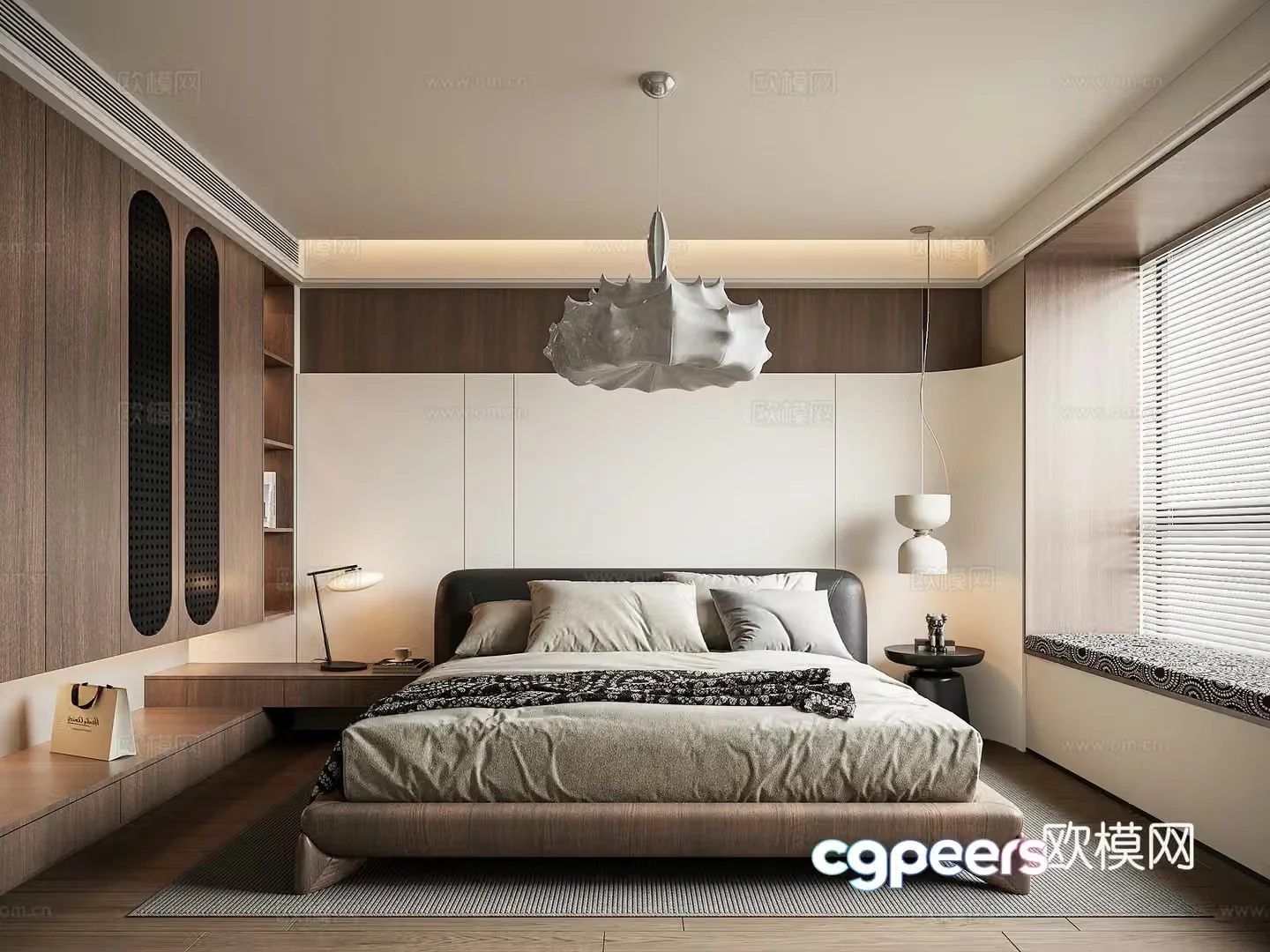 Modern medieval bedroom 3d model