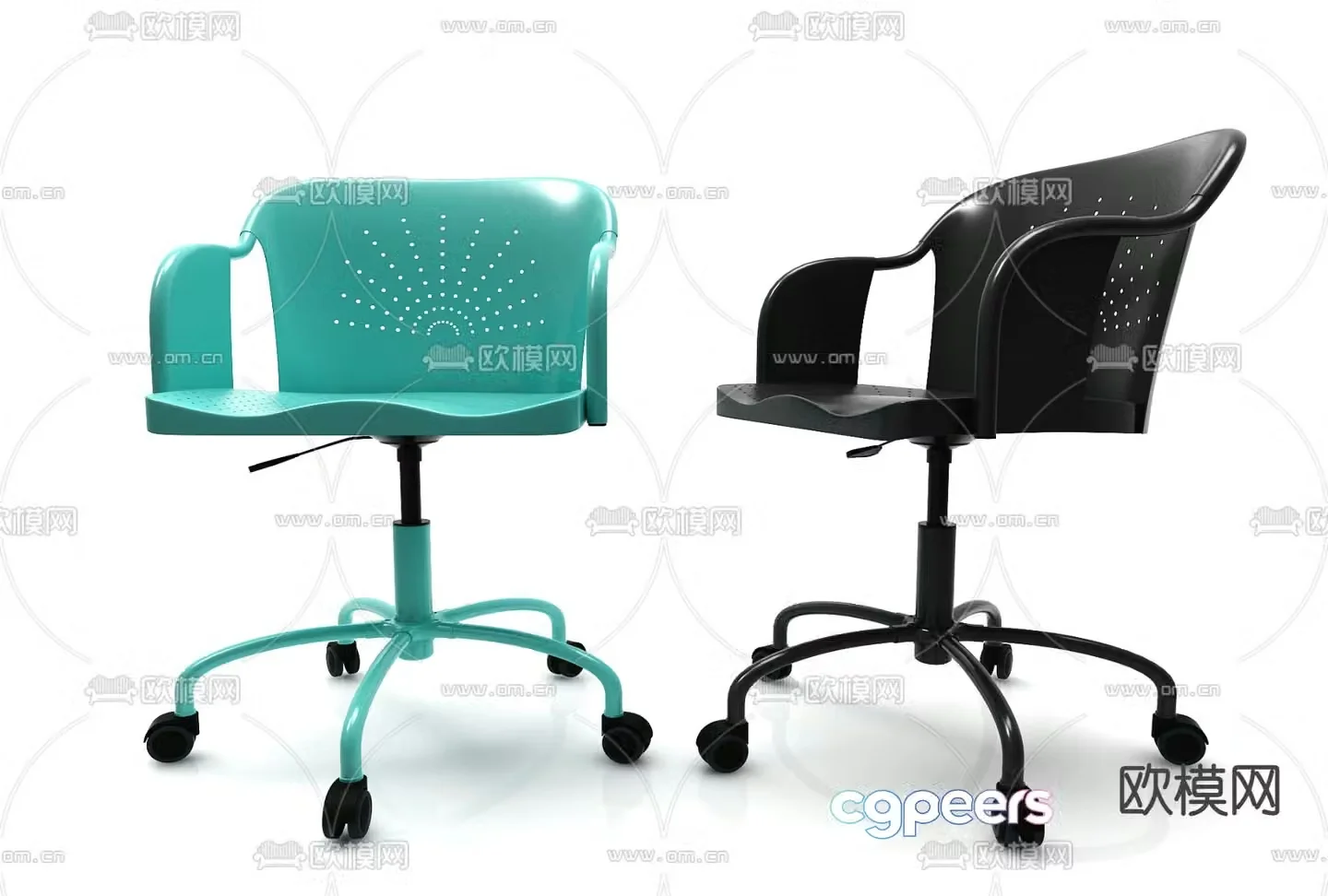 Modern chair single chair office chair training chair 3d model