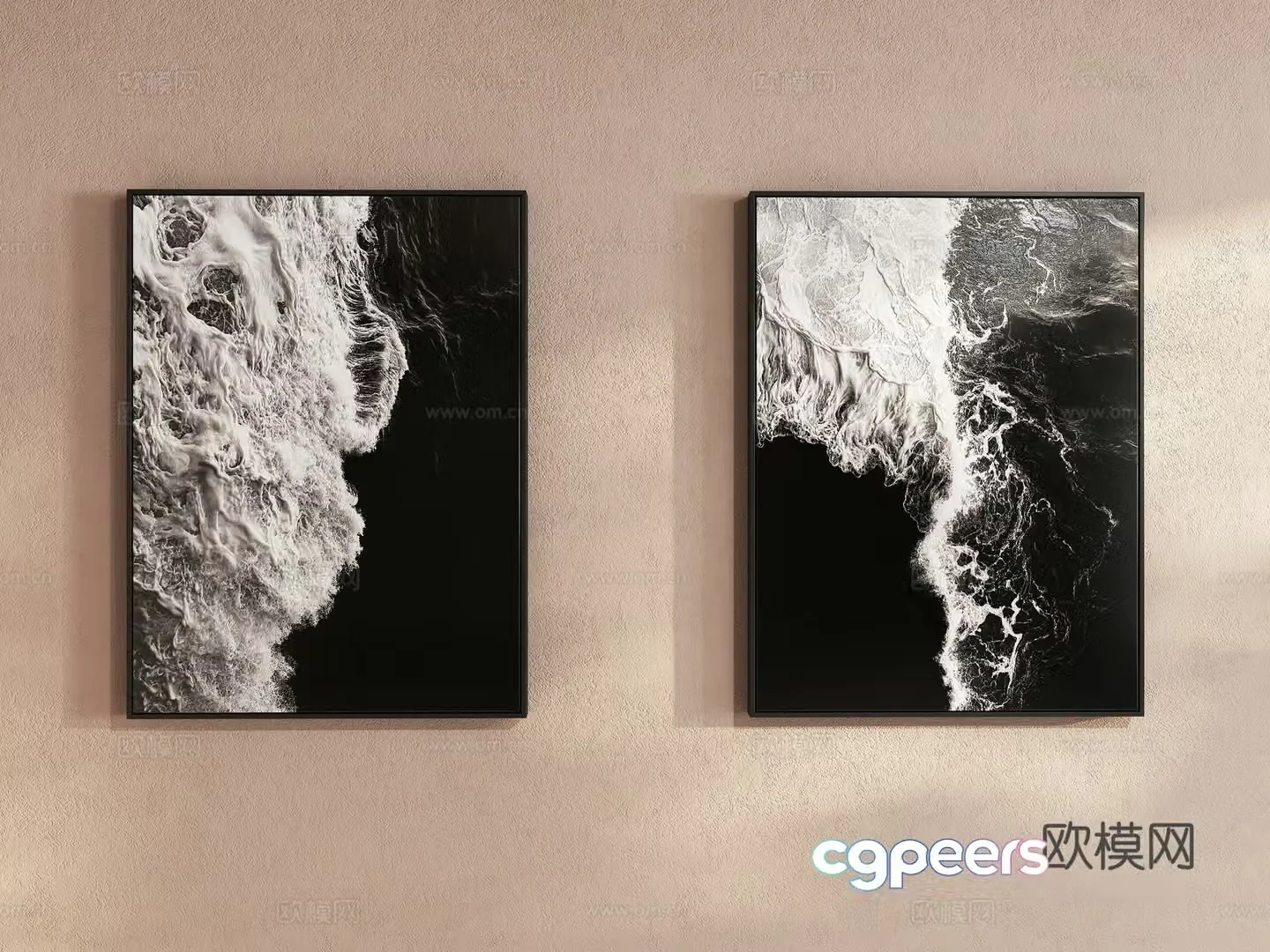 Modern oil painting hanging painting decorative painting 3d model