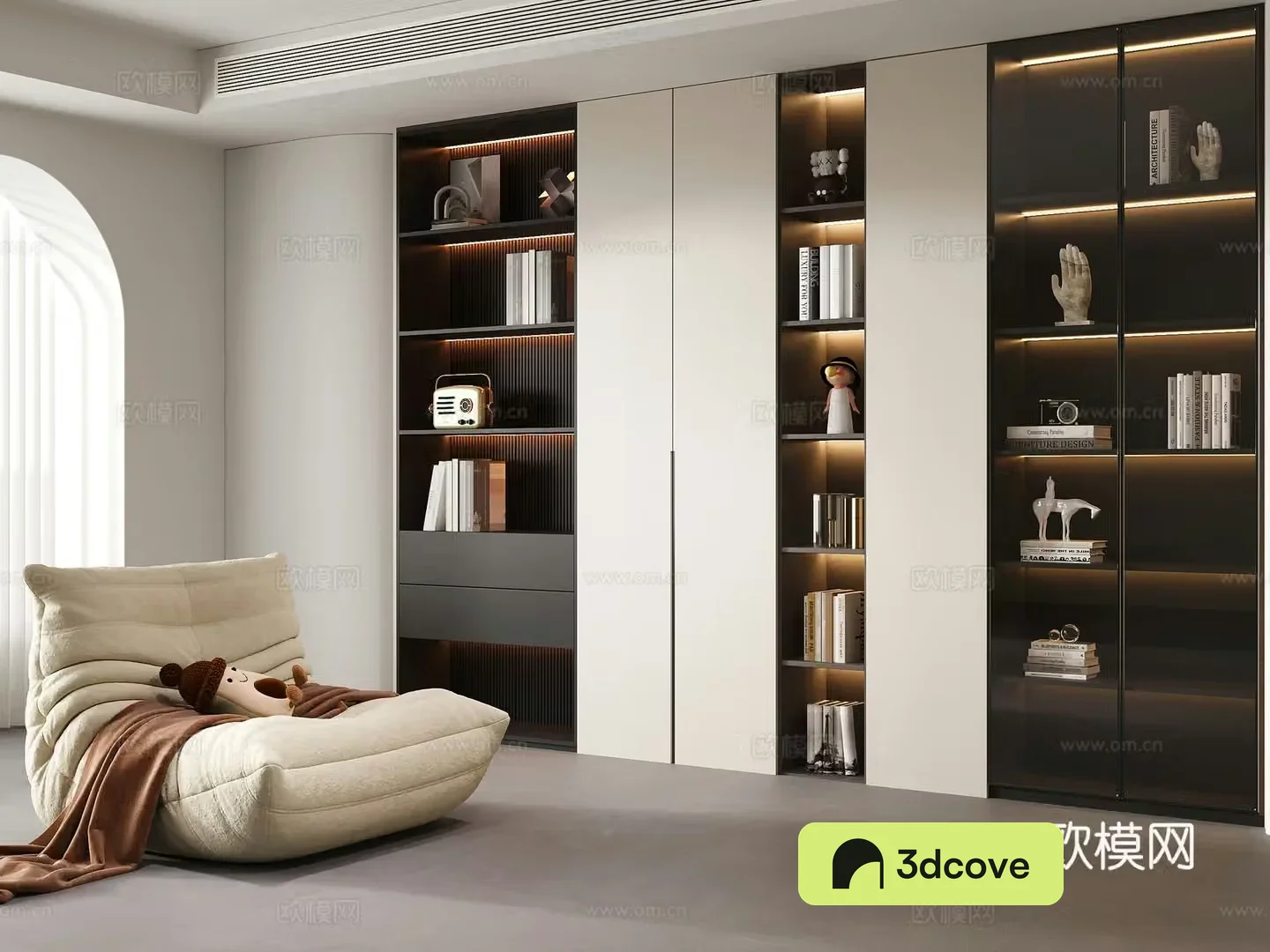 Modern study casual sofa book ornament