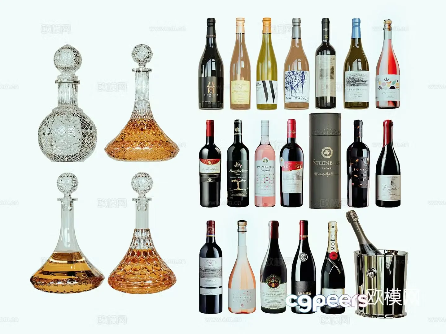 Modern wine bottle wine utensil wine 3d model