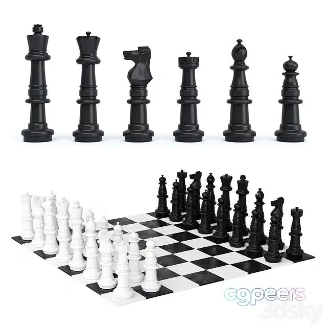 3ds Max Free – Garden chess pieces KSH-36