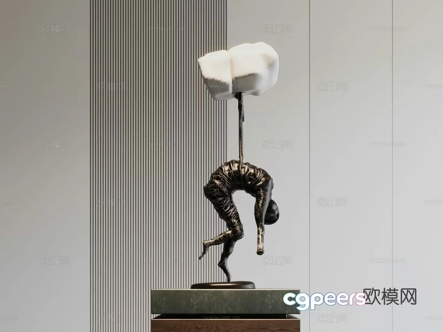 Modern sculpture installation 3d model