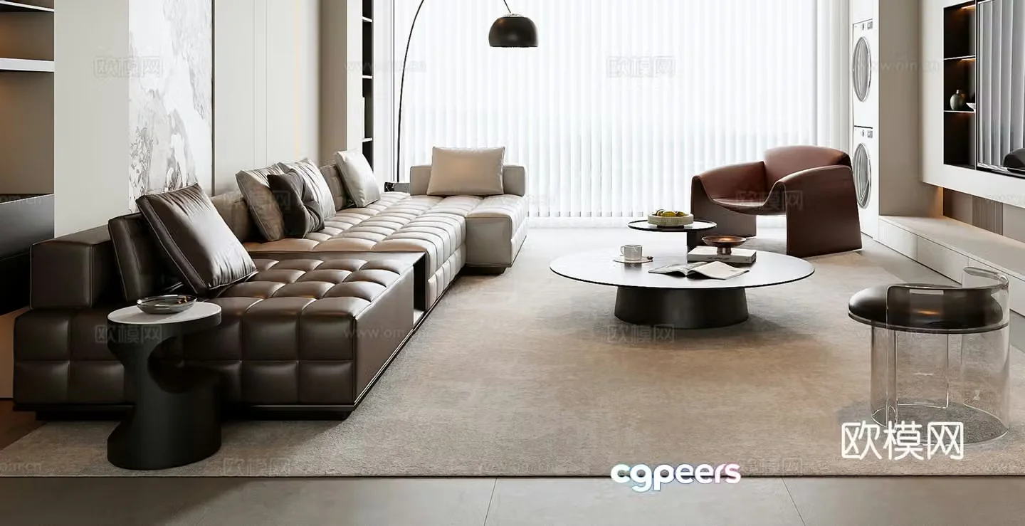 Italian sectional sofa 3d model