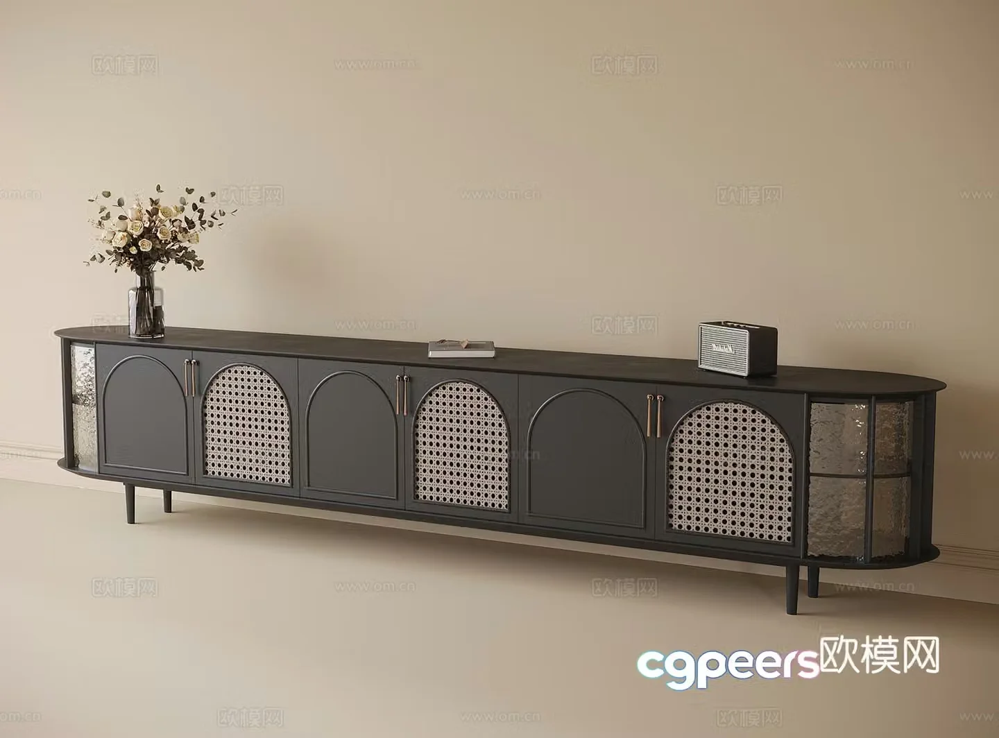 French TV cabinet 3d model
