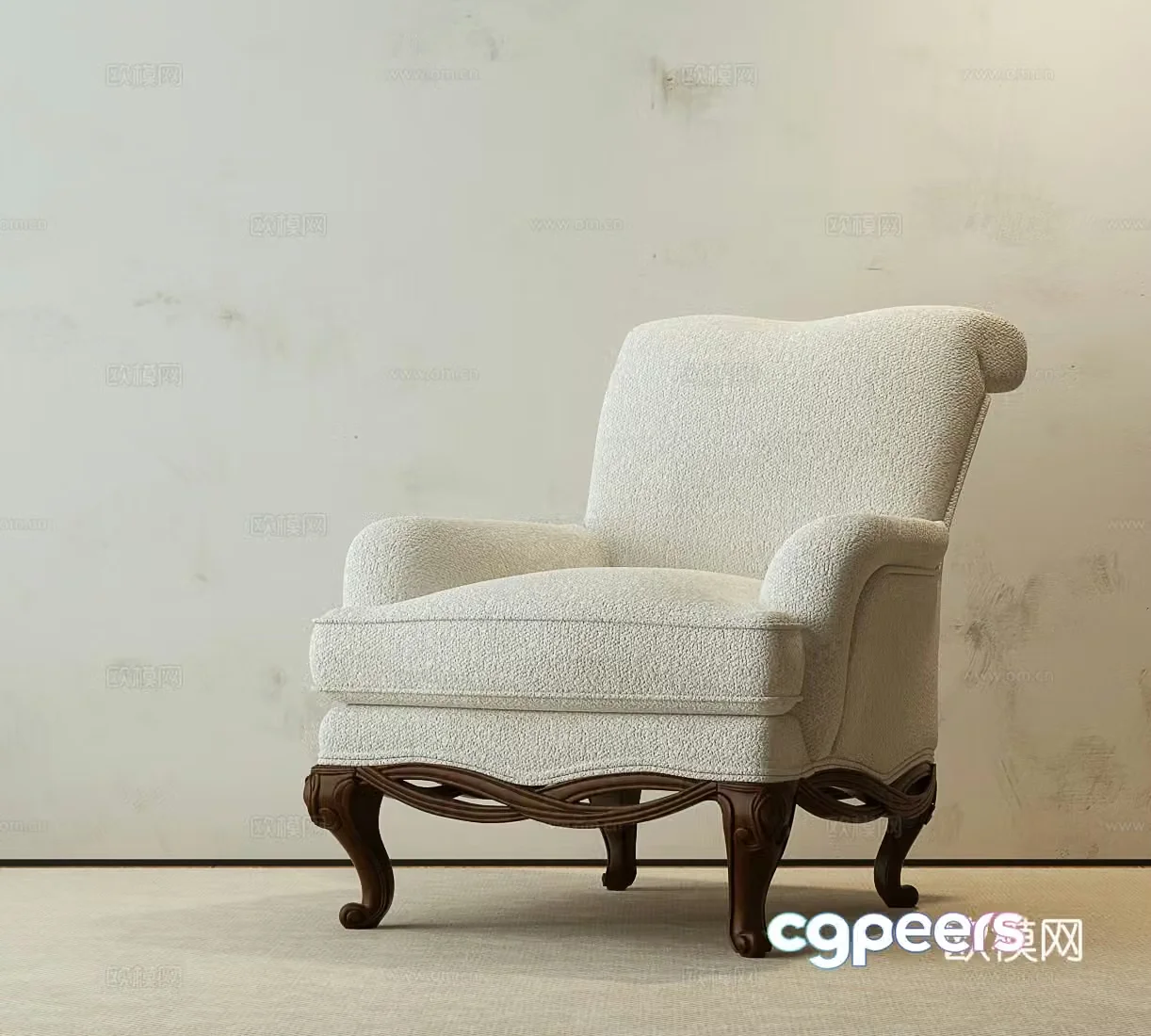 Modern American casual chair American casual chair French casual chair 3d model