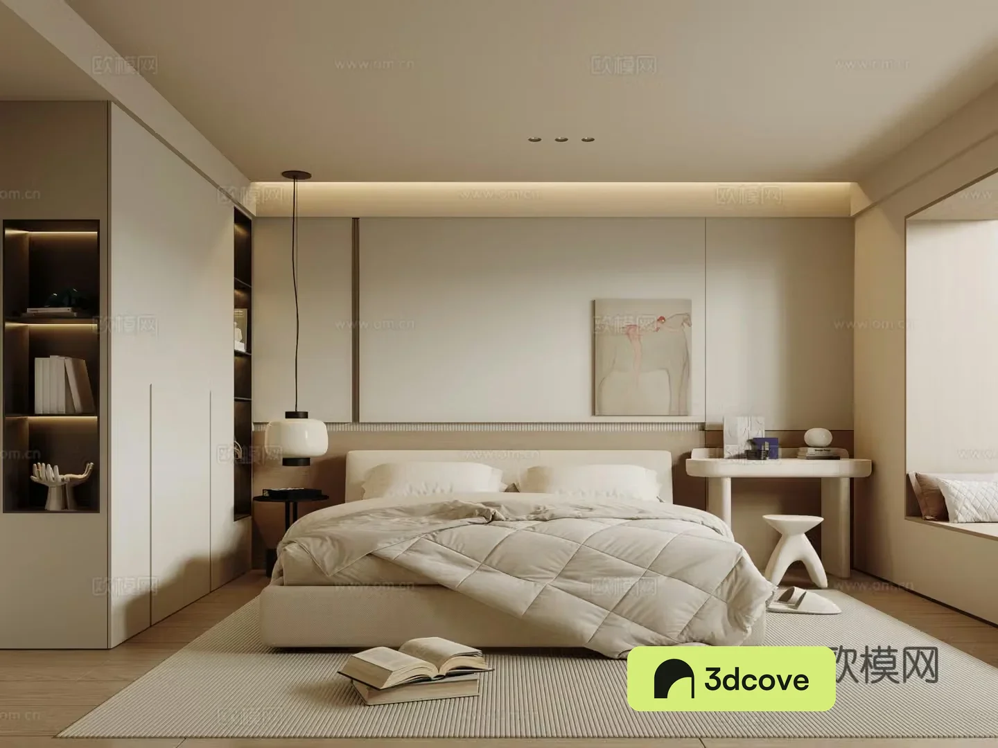 Modern Cream Home Bedroom Master Bedroom Dressing Table