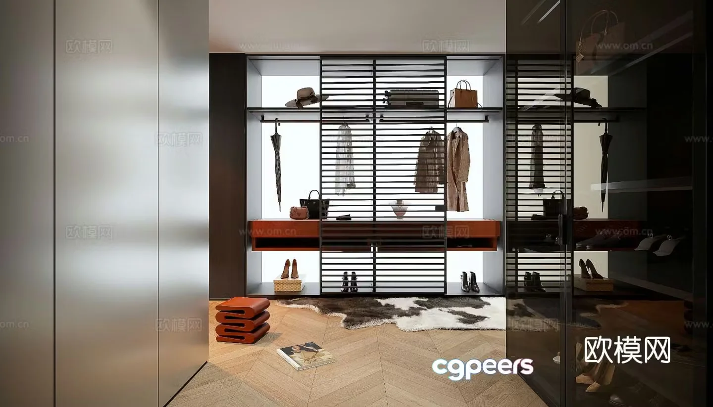 Modern cloakroom 3d model