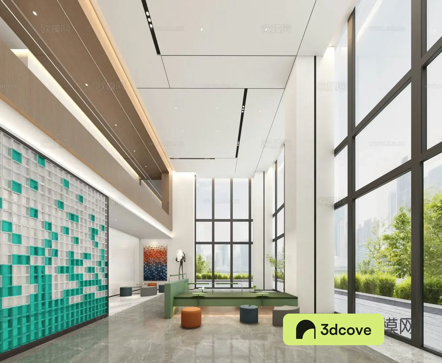 Modern office lobby