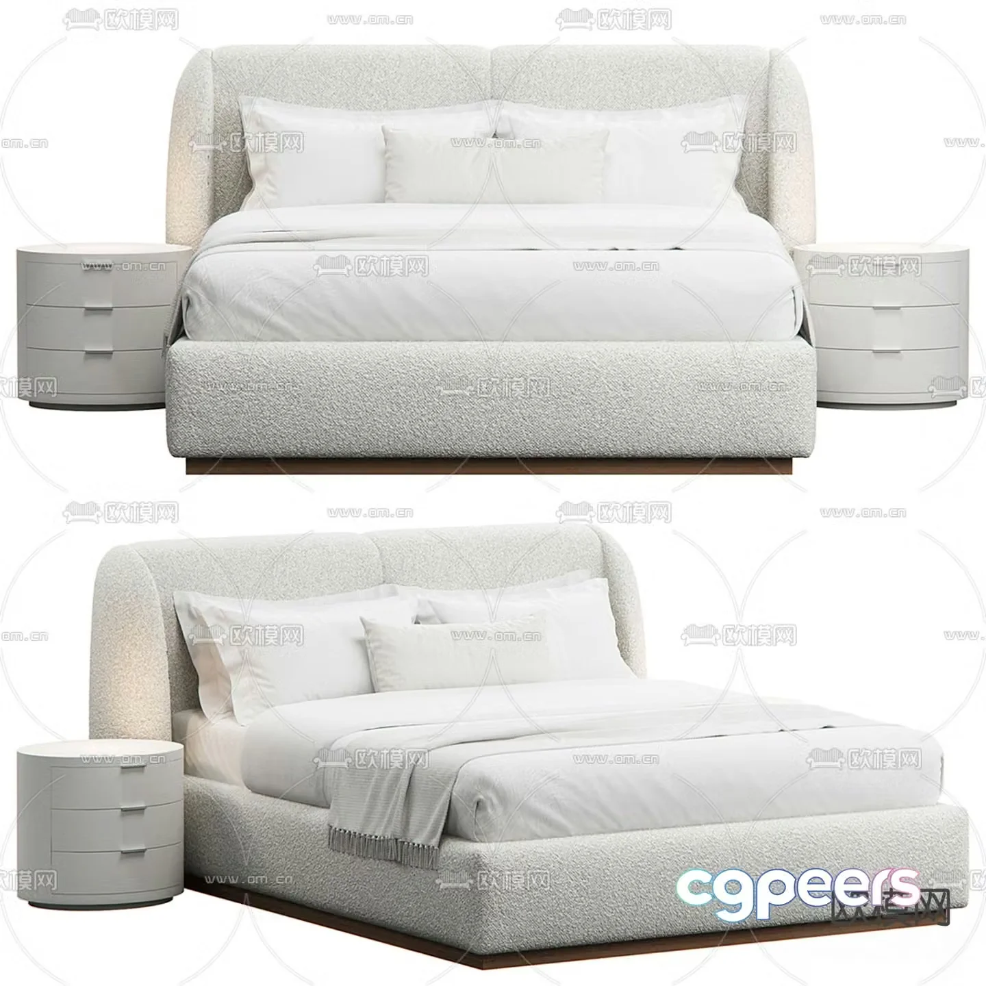 Maiden Home modern fabric double bed 3d model