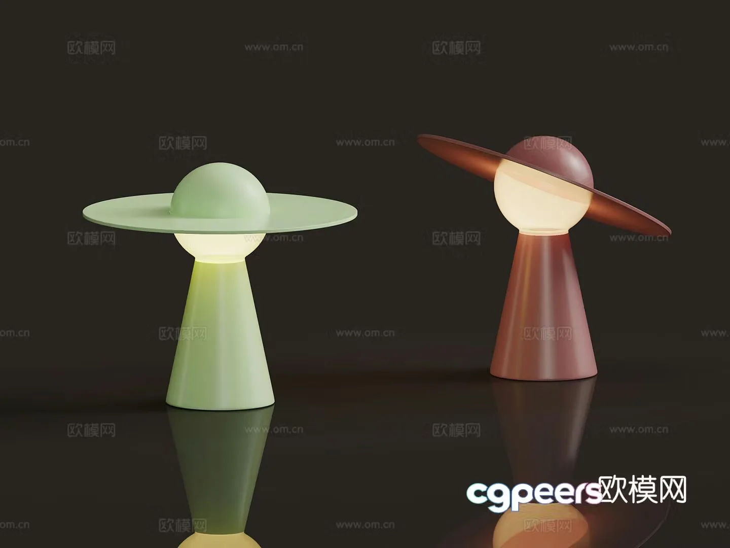 Planet desk lamp humanoid desk lamp 3d model