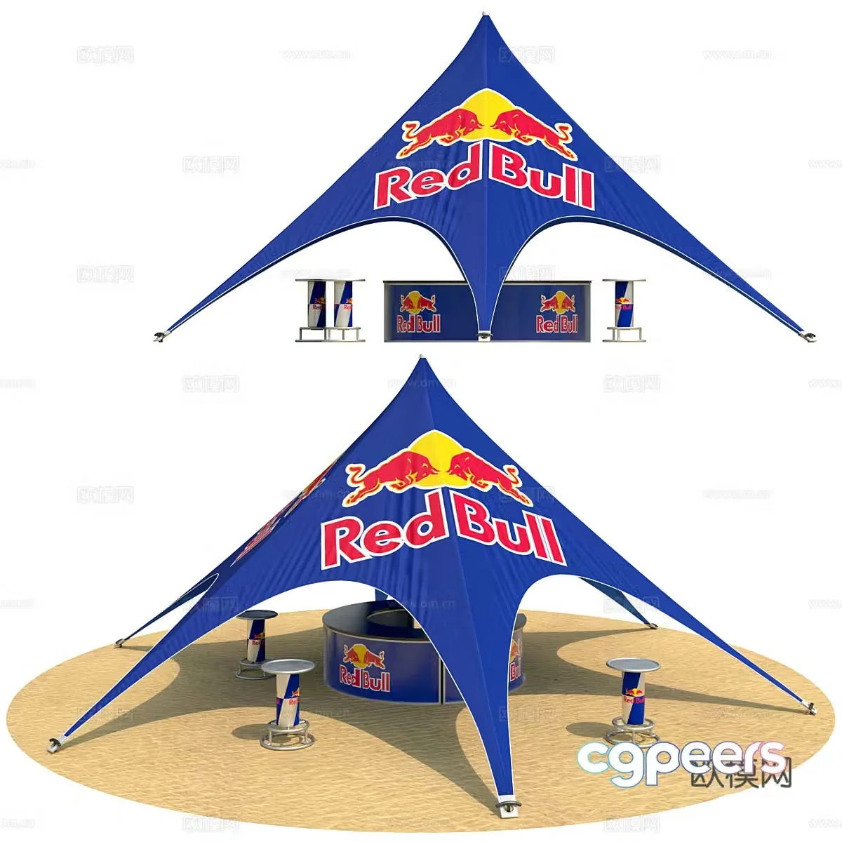 Tent Advertising hood 3d model