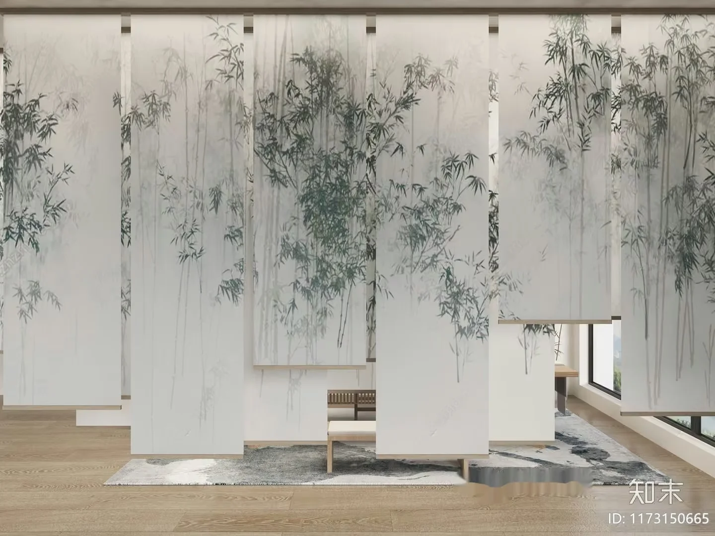 Modern Bamboo Curtain 3D Model – 3092 – VRAY Render