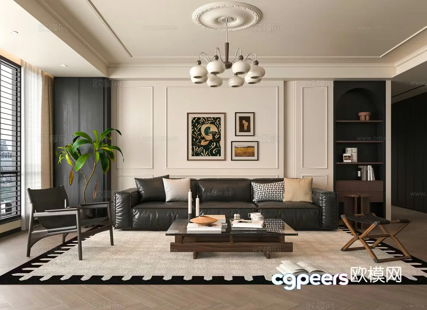 French living room 3d model