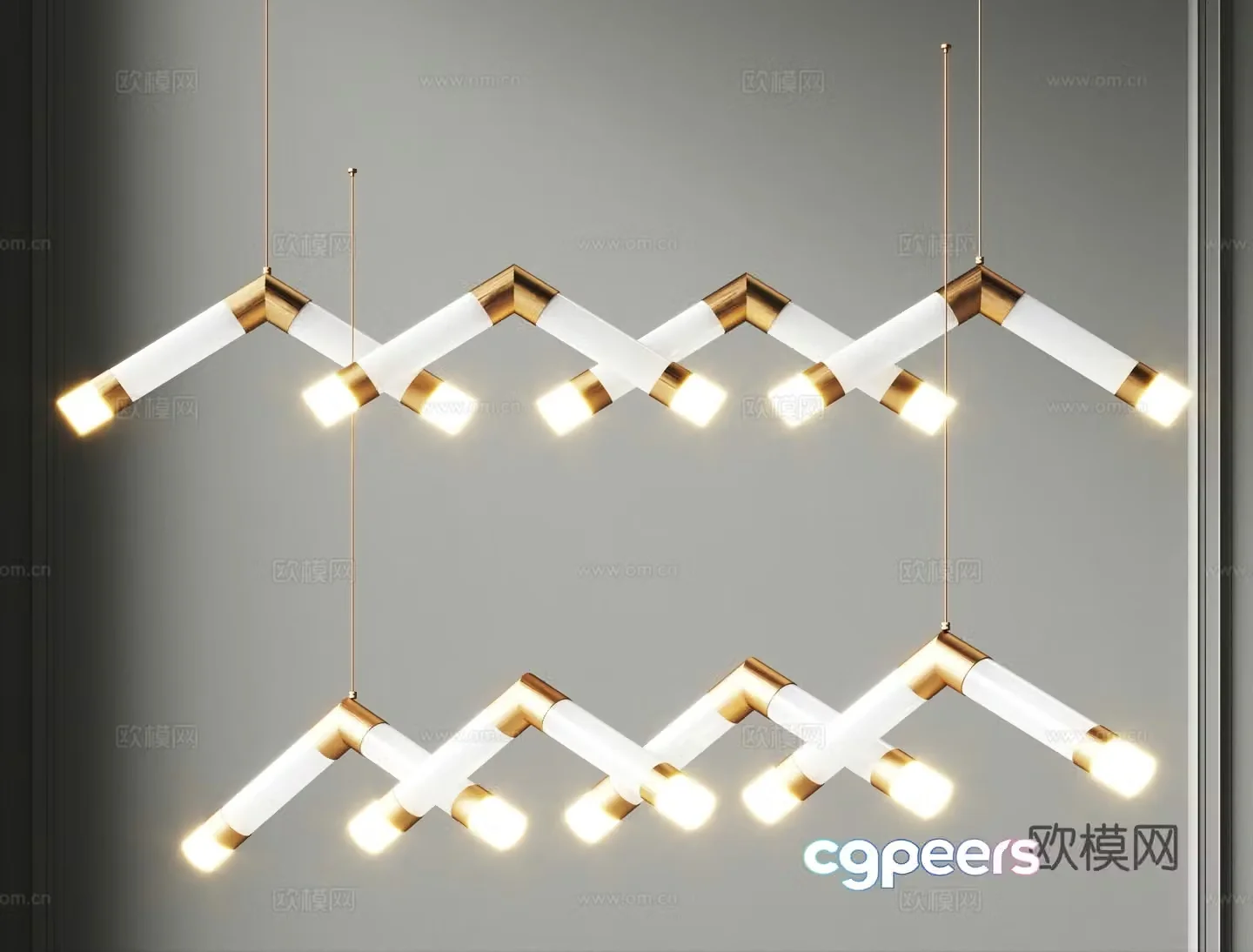 Modern Chandeliers Long Strip Chandeliers Restaurant Chandeliers Art Chandeliers 3D Model