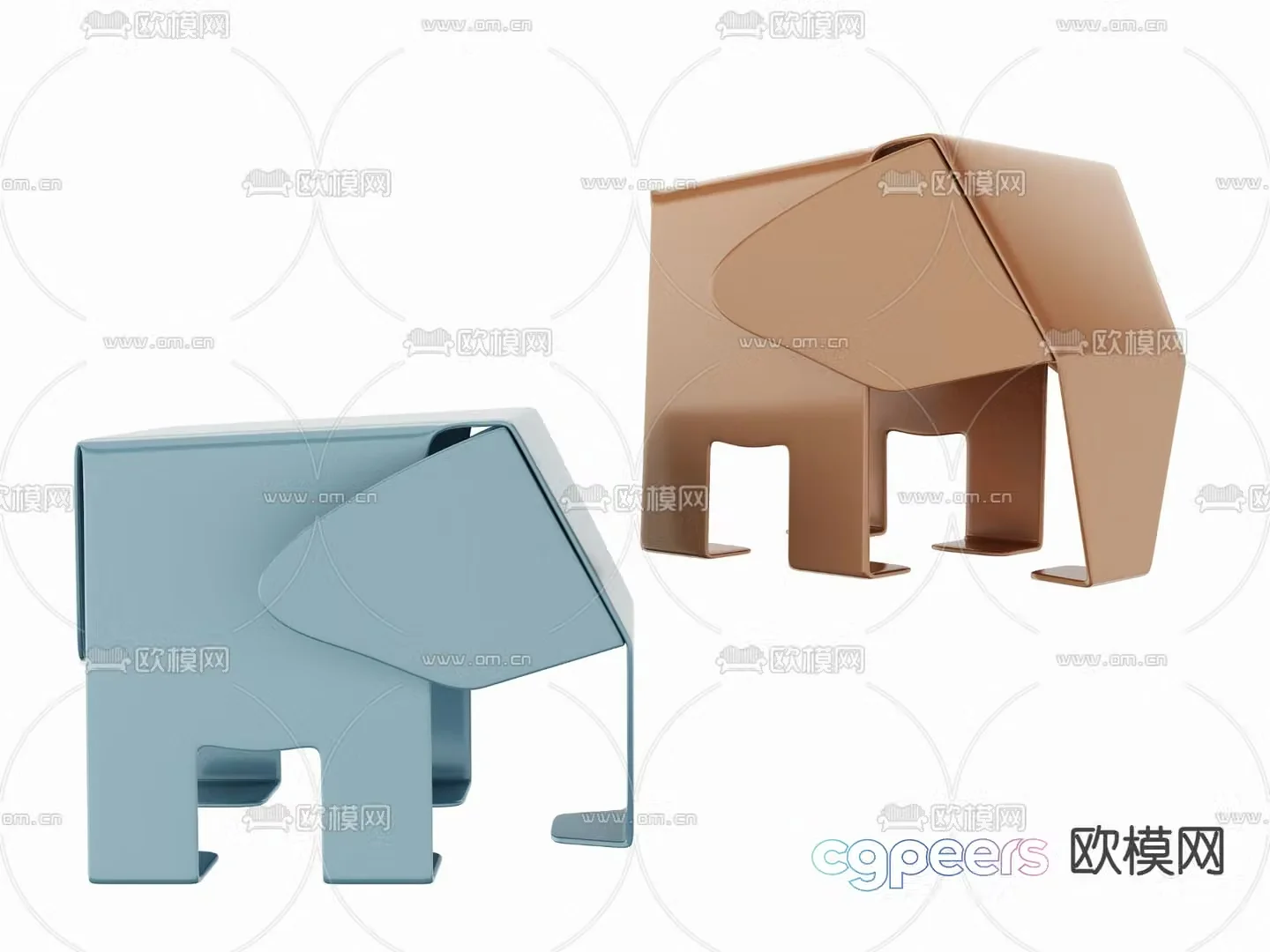 Modern elephant children’s chair 3d model