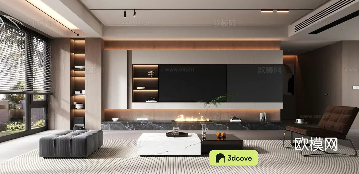 Modern TV background wall